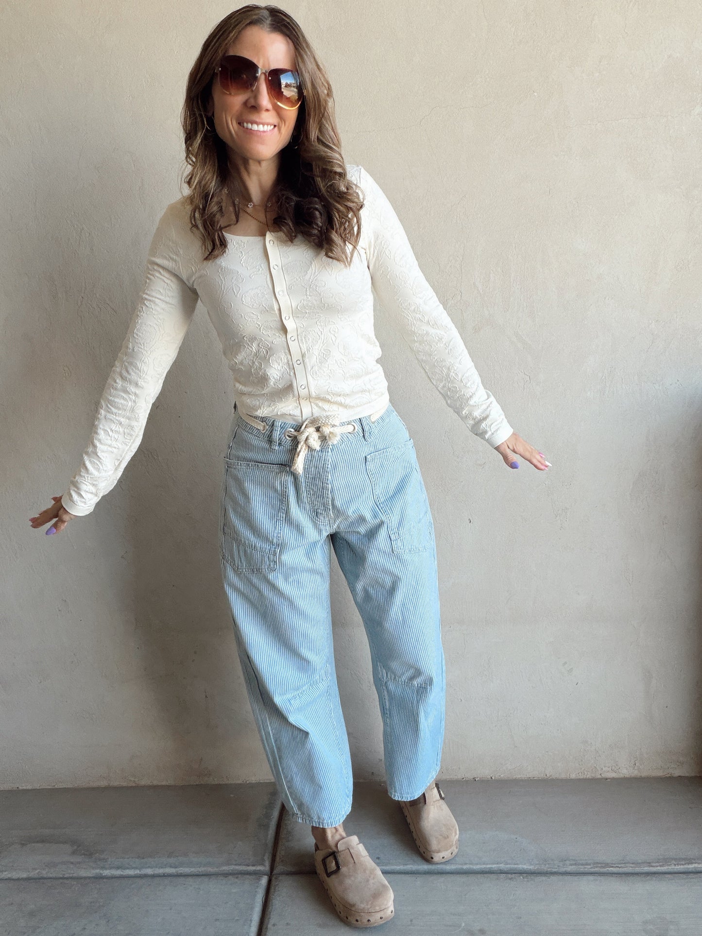 Georgia Striped Barrel Drawstring Pants