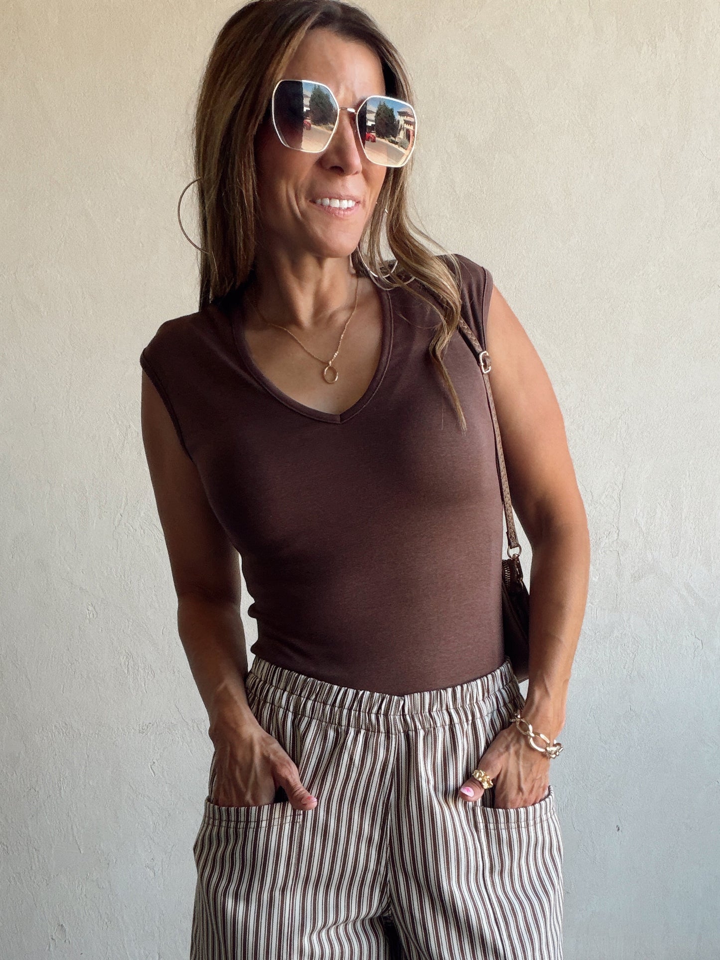 Leah Top in Dark Brown