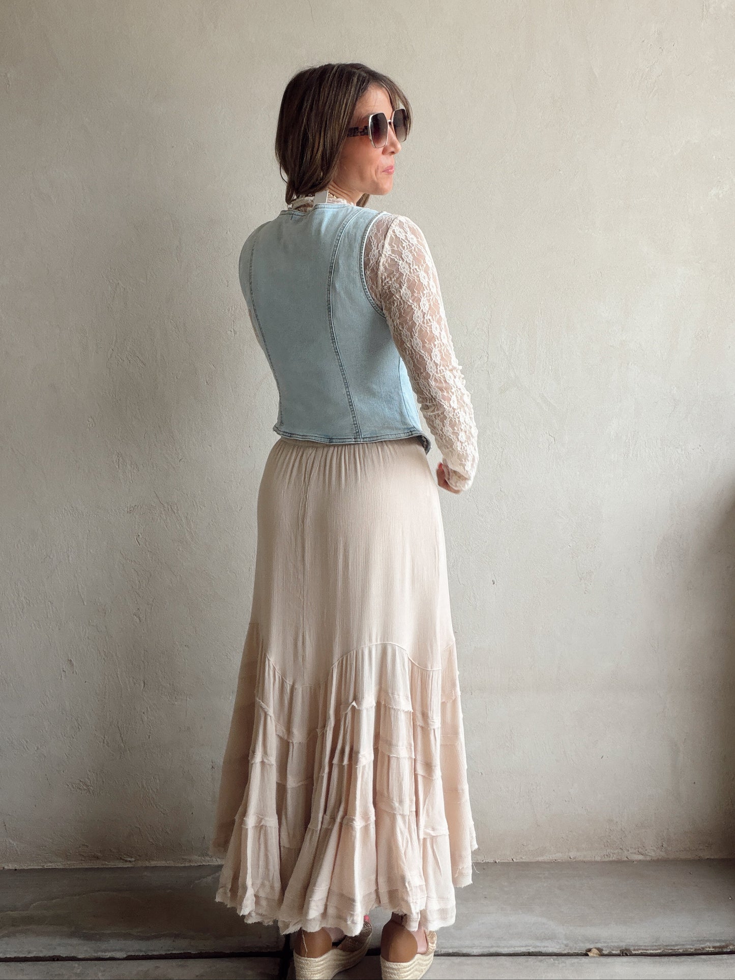 Madison Vest in Light Denim