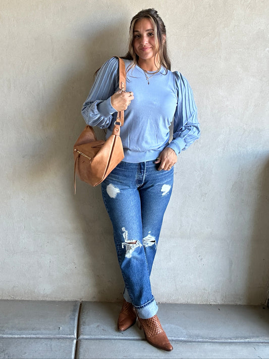 Michelle Sweater in Dusty Blue