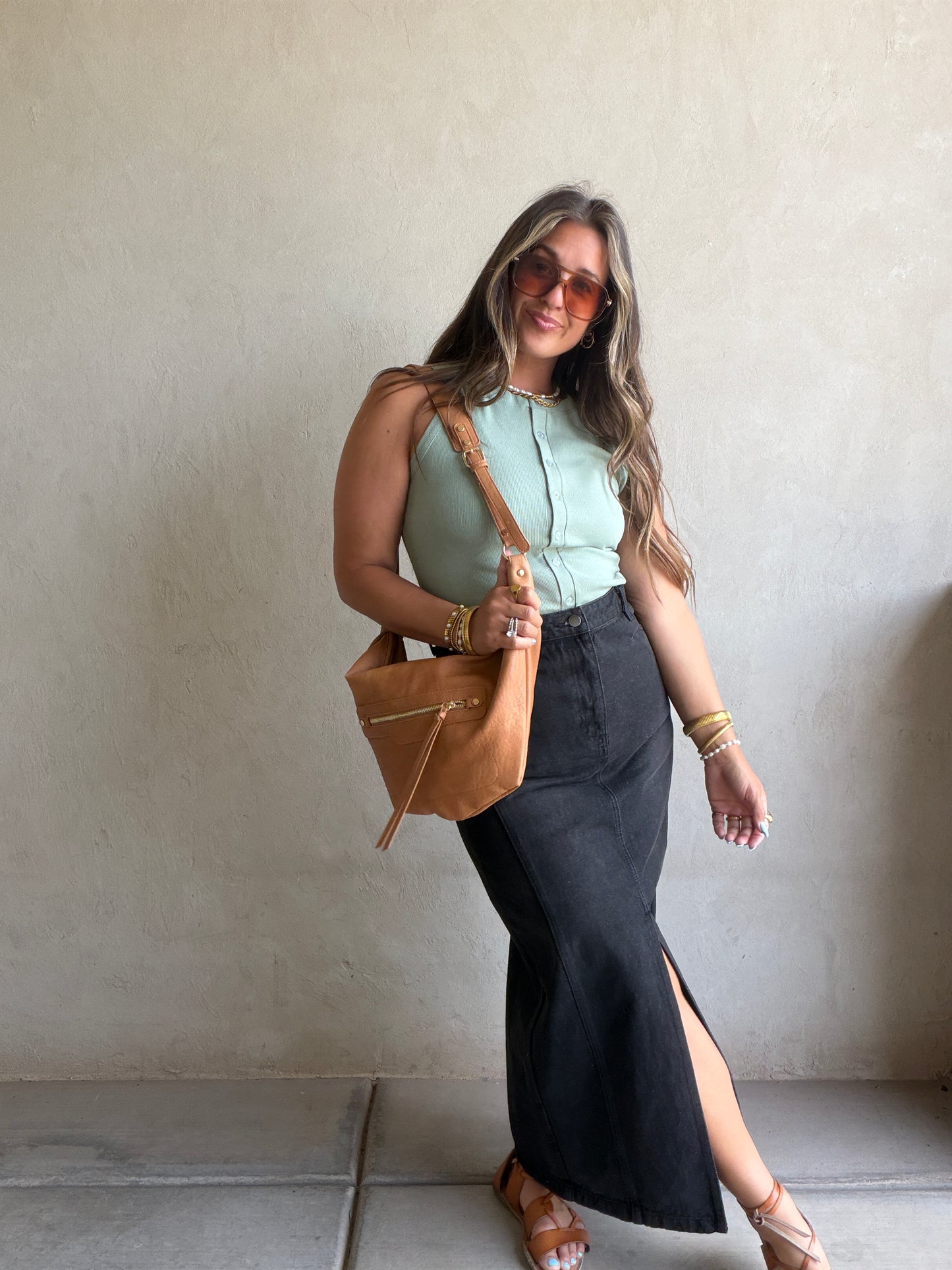 Laynie Denim Skirt in Black