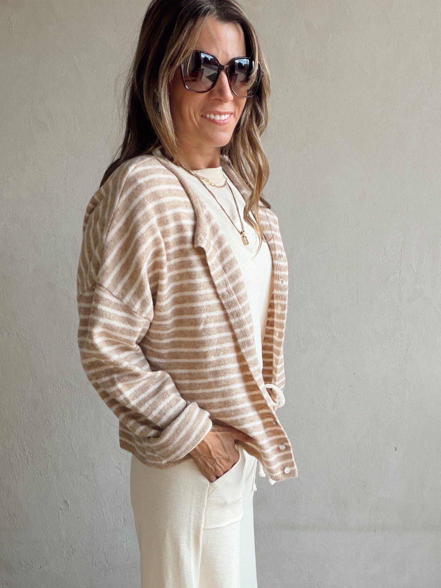 Bridget Cardigan in Light Mocha
