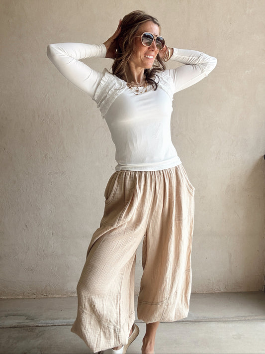 Ashley Square Neck Top in White