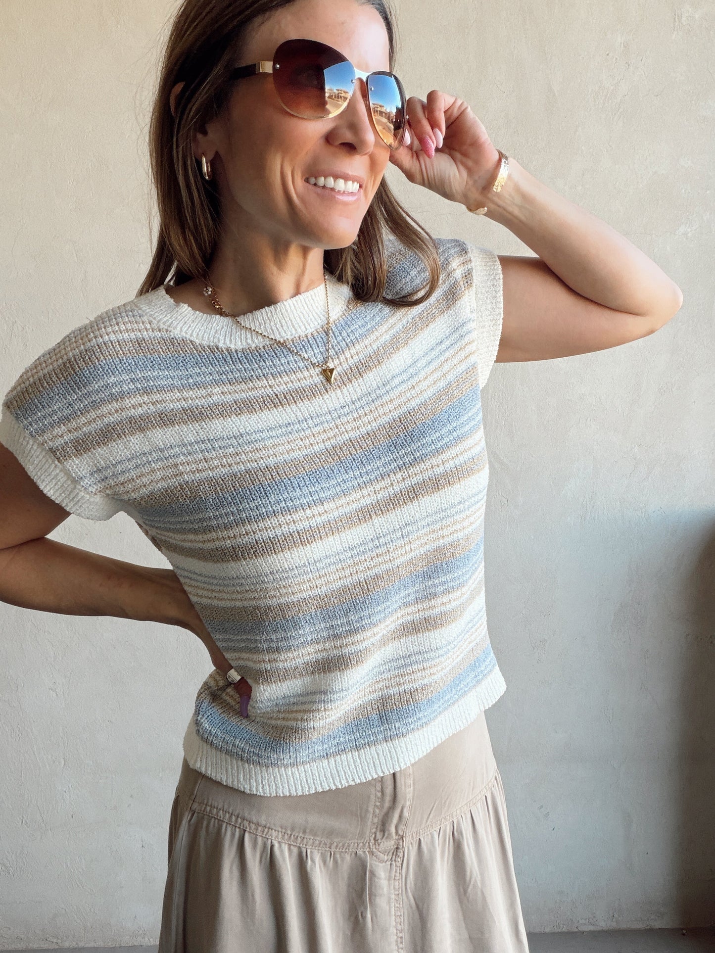 Bridget Striped Knitted Top