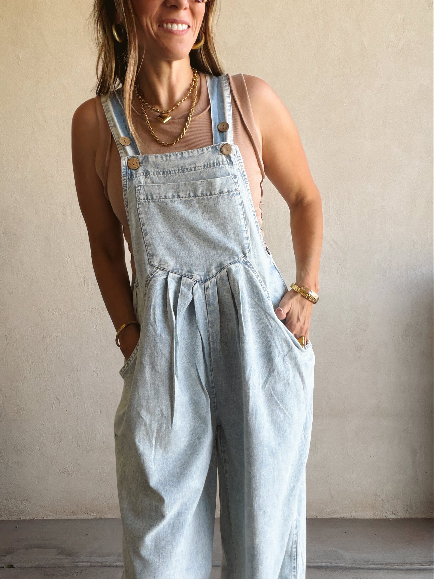 Jackie Overalls in Light Wash