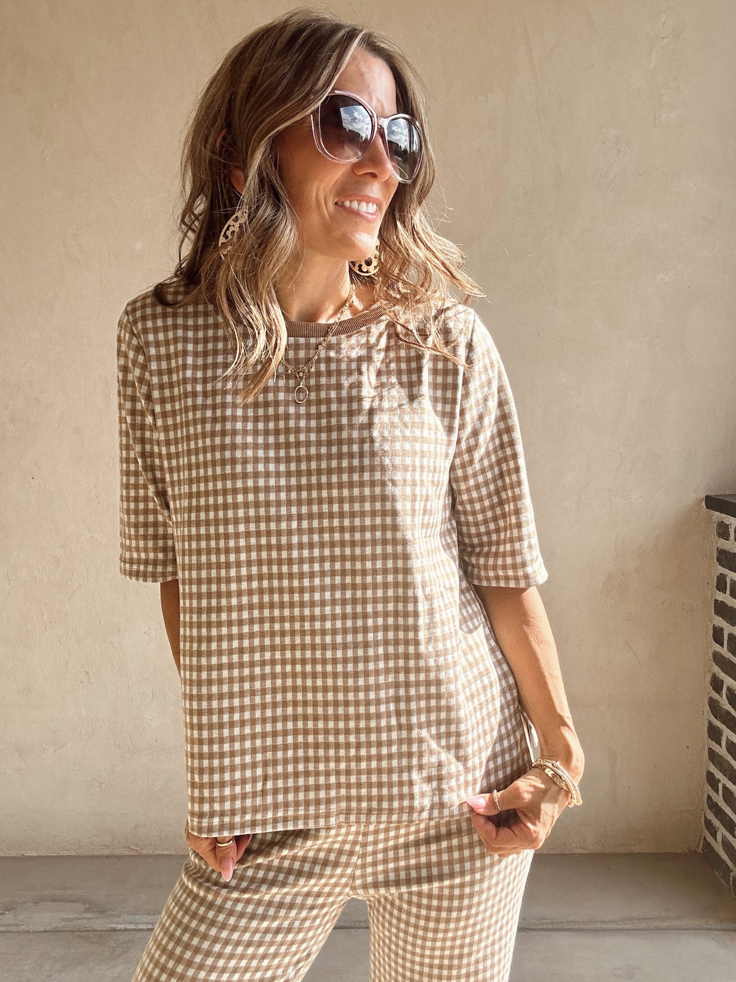 Jenny Knit Set in Mocha & White