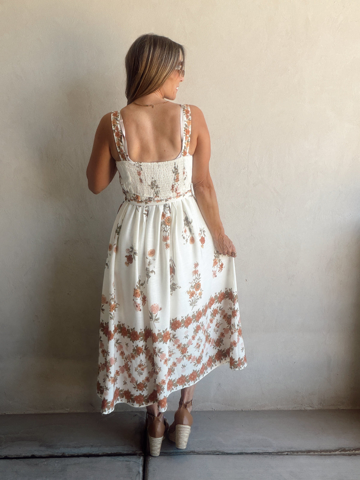 Emmie Floral Dress in Fall Cream