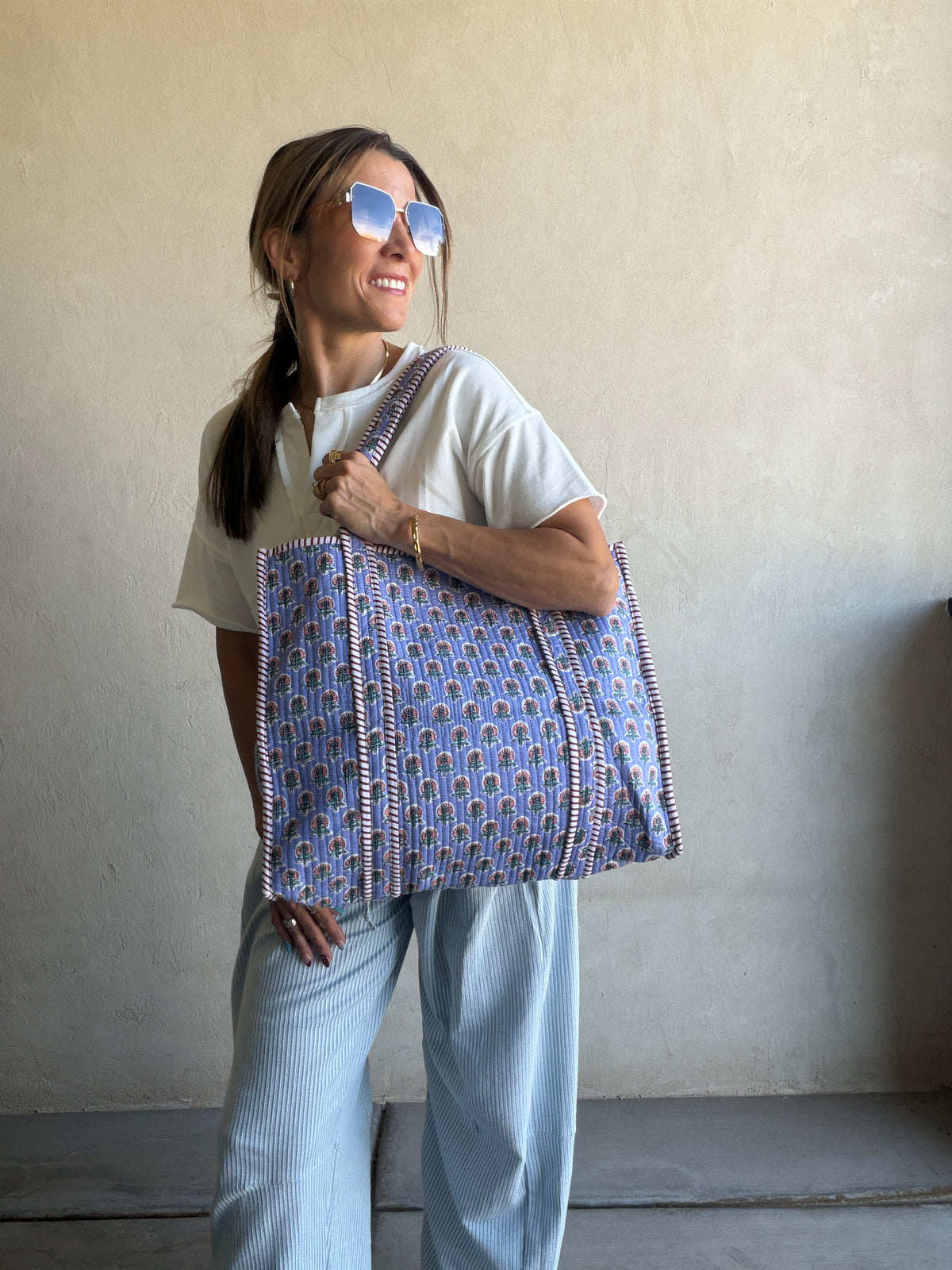 Mindee Quilted Bag – Periwinkle Floral PREORDER Ships end of October