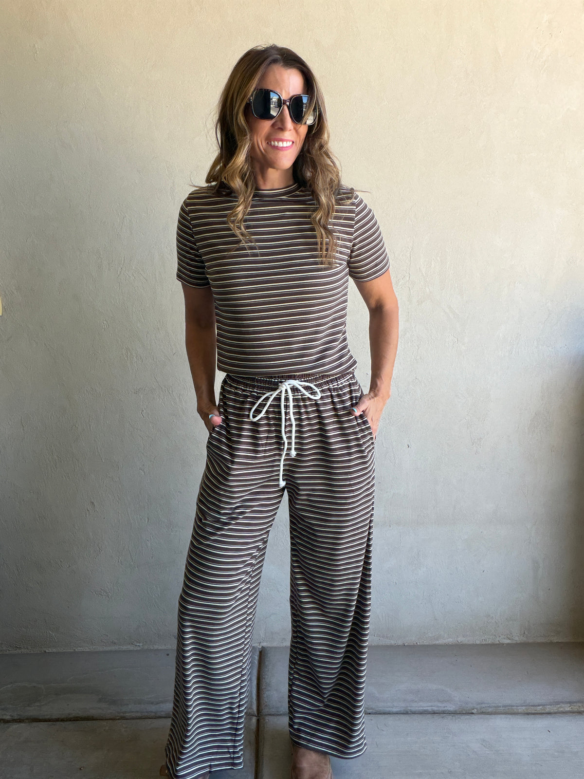 Jaclyn Butter Set in Chocolate Stripe