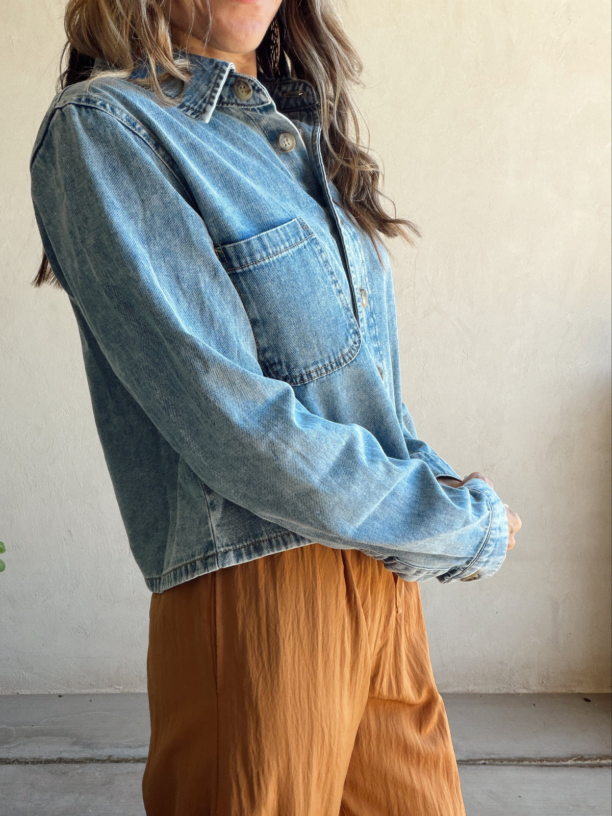 Trina Collared Denim Top