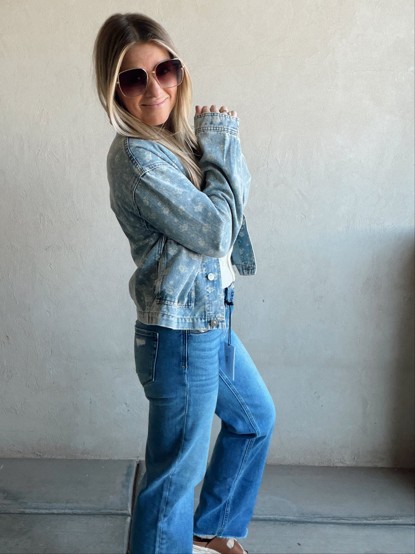 Aubrey Floral Denim Jacket