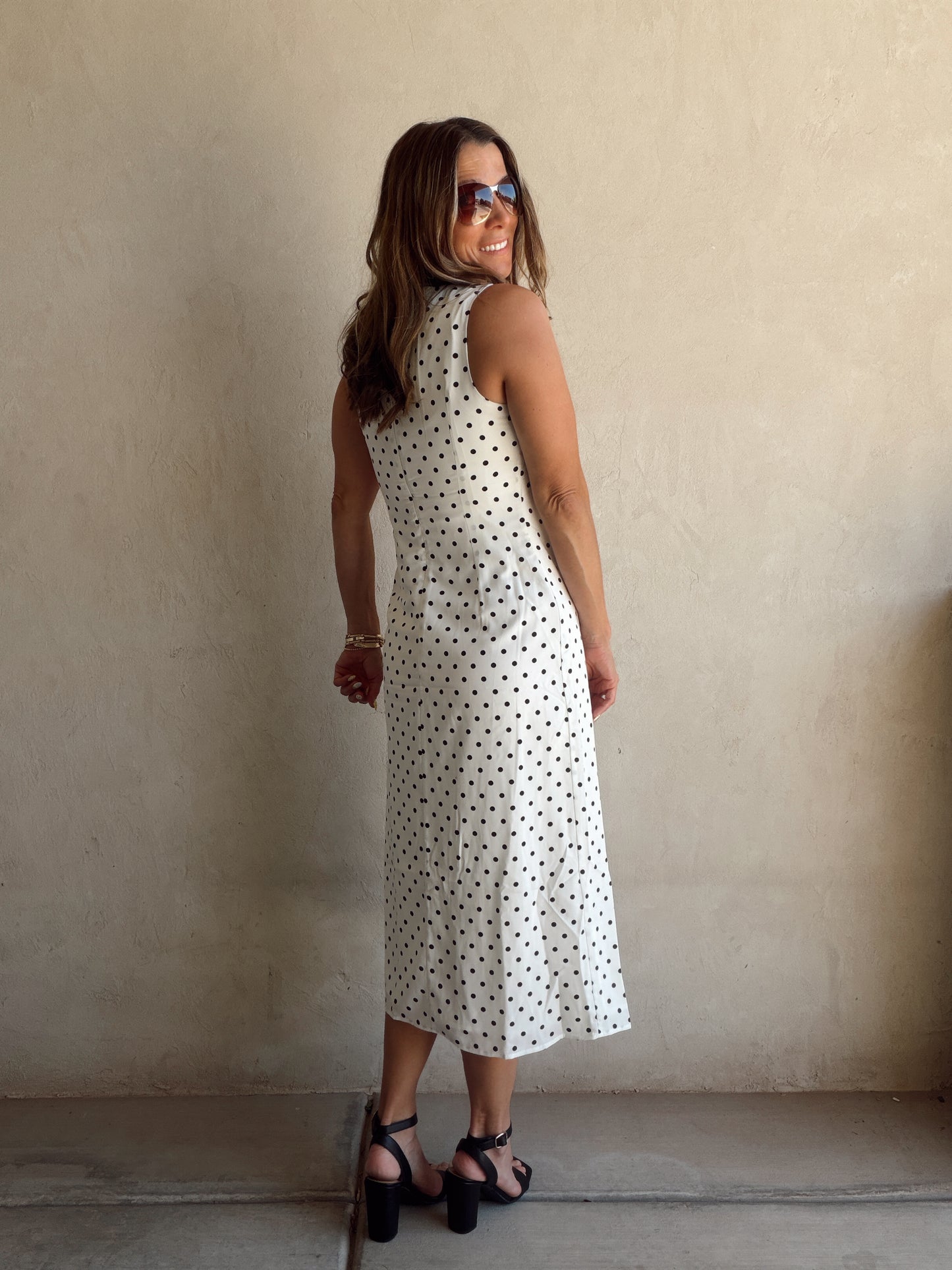 Percy Polka Dot Dress in Ivory