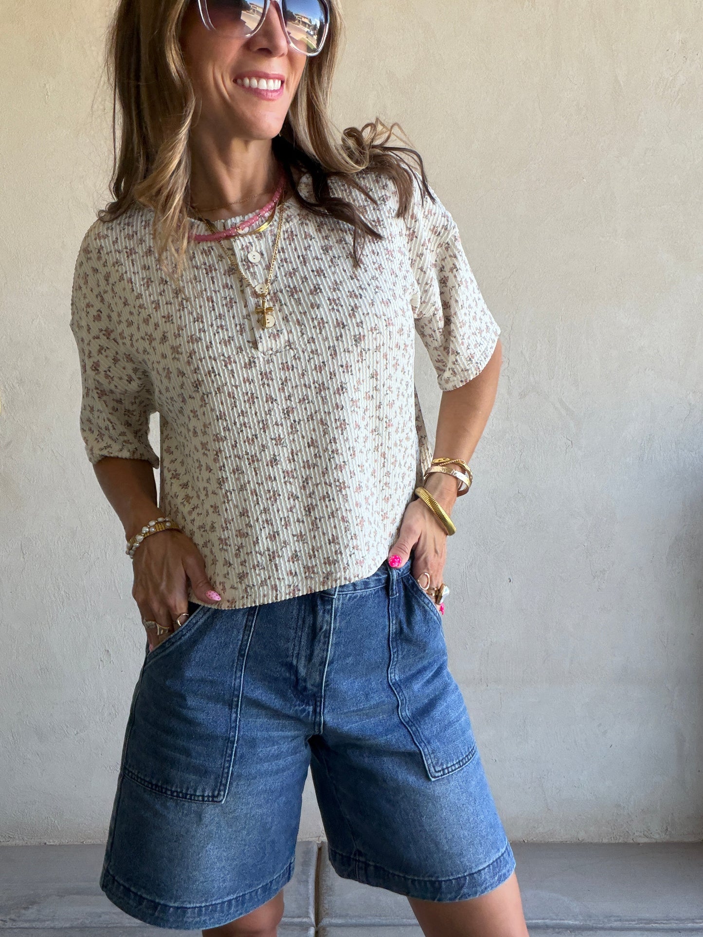 Jade Bermuda Shorts in Dark Denim
