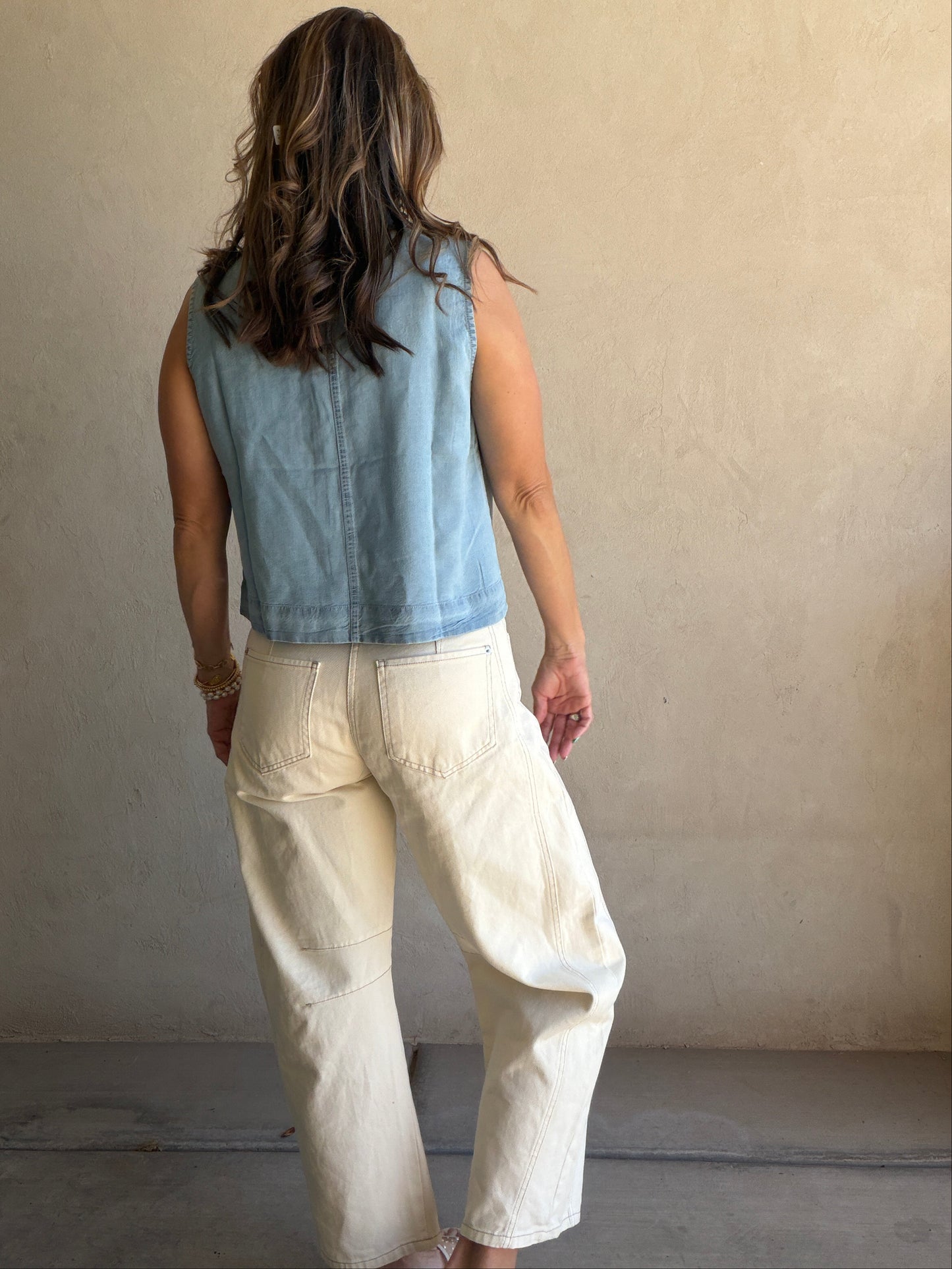 Cassy Barrel Pants in Cream