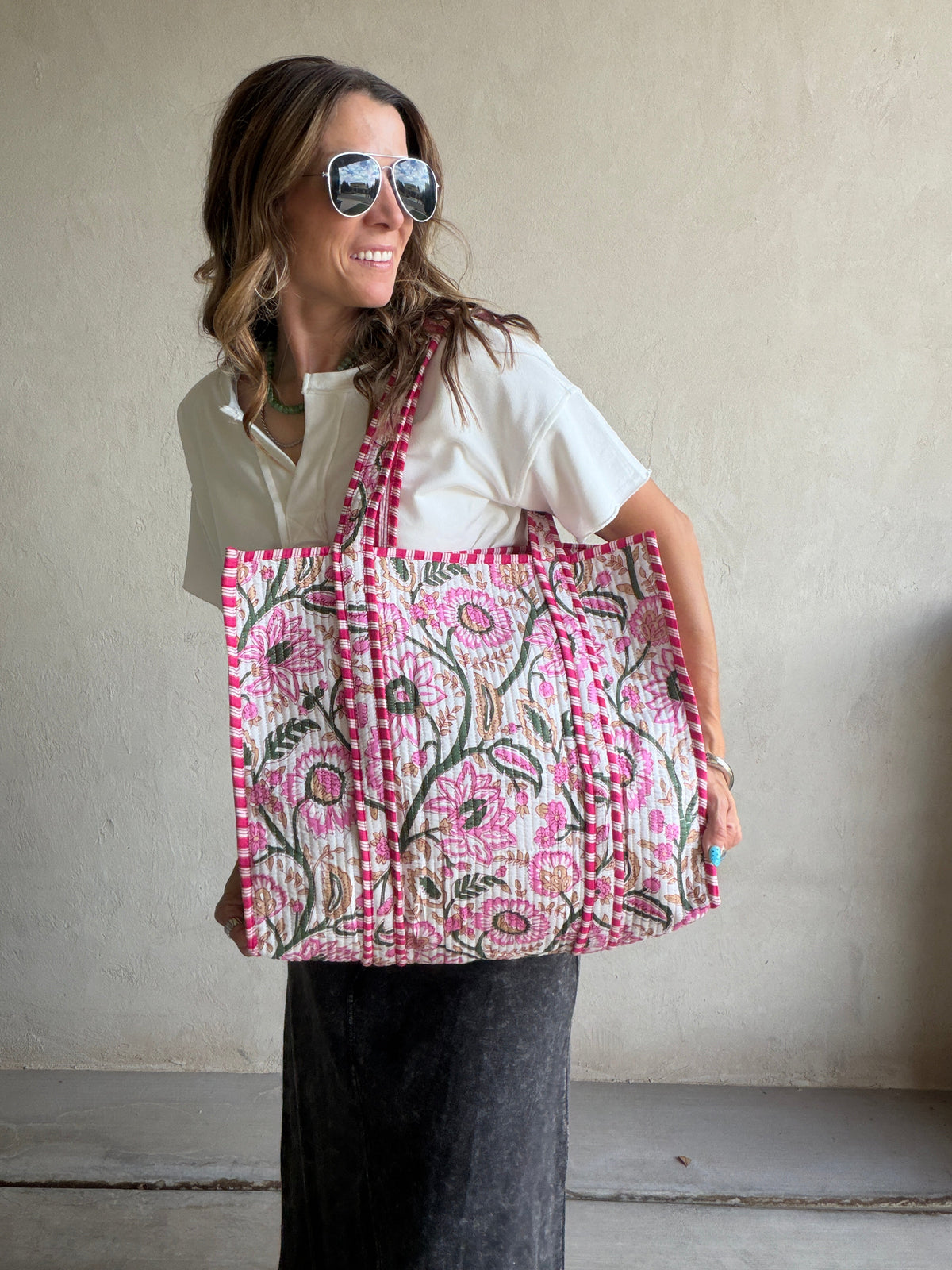 Mindee Quilted Bag - Pinky