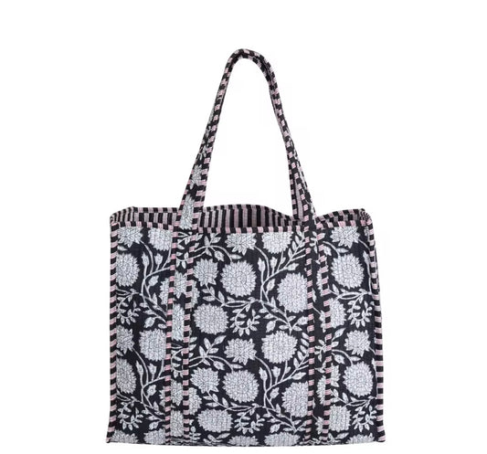 PREORDER | Mindee Quilted Bag – Black & White | Ships Mid-October