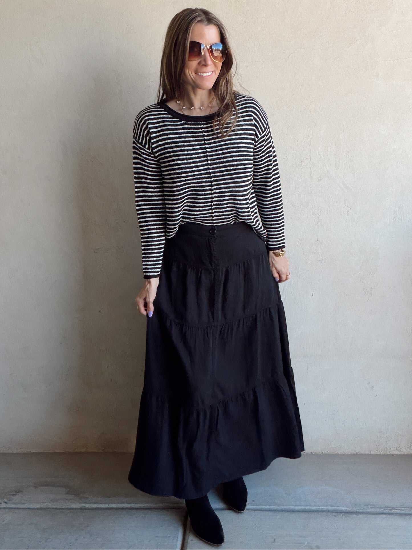 Bella Tiered Skirt in Black