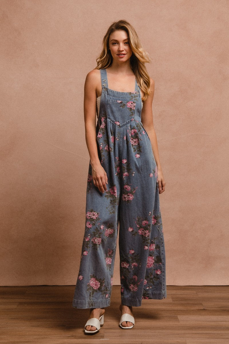 Bibi Floral Long Overalls