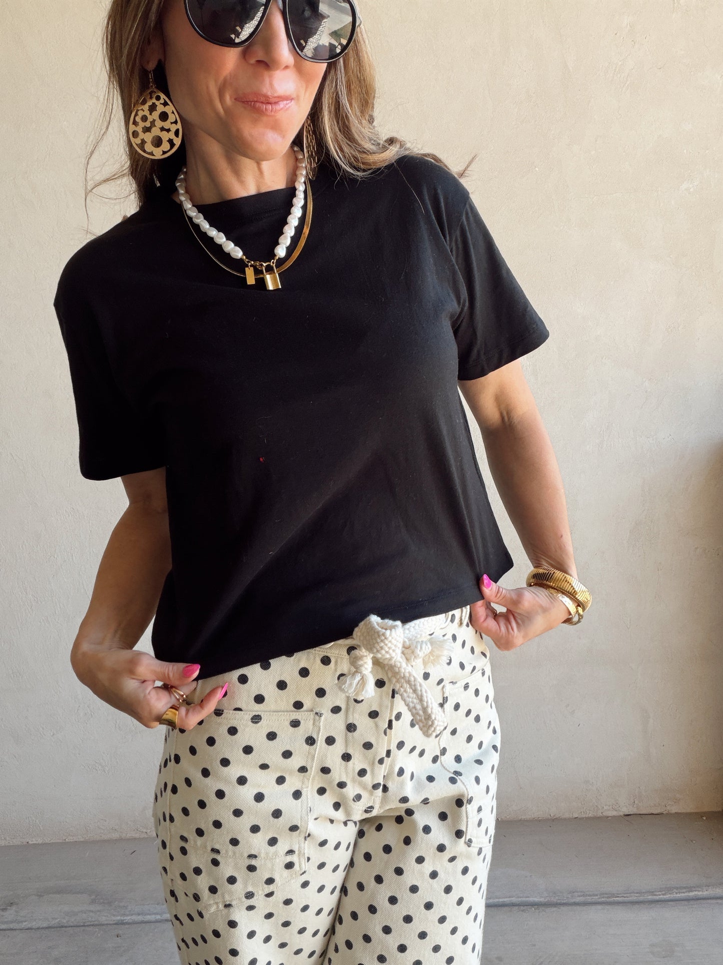 Ashley Cotton Tee in Black