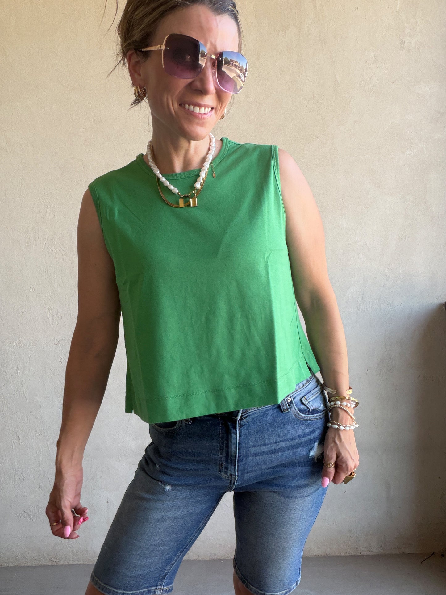 Melissa Tank in Kelly Green