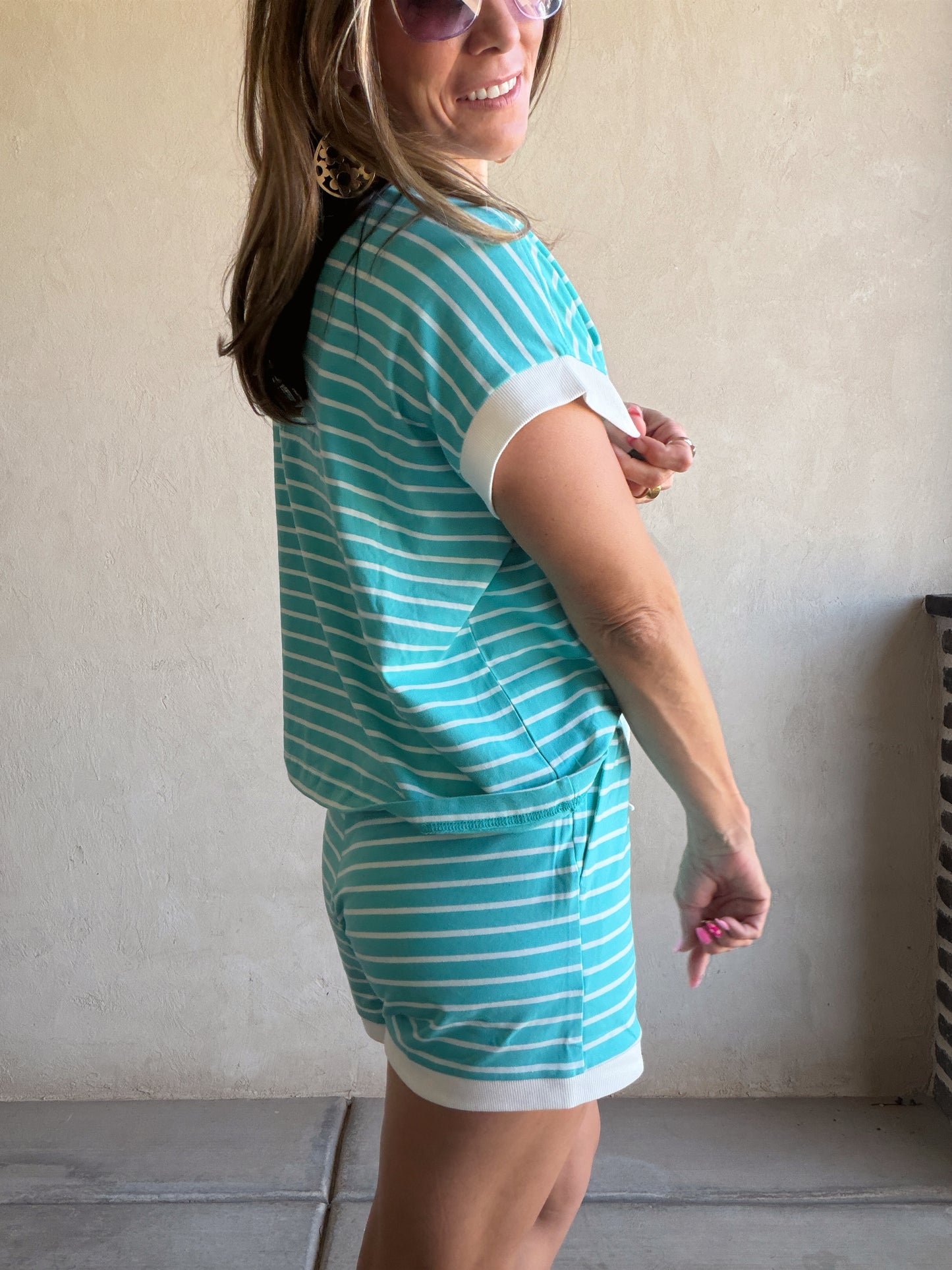 Sydney Stripe Set in Teal