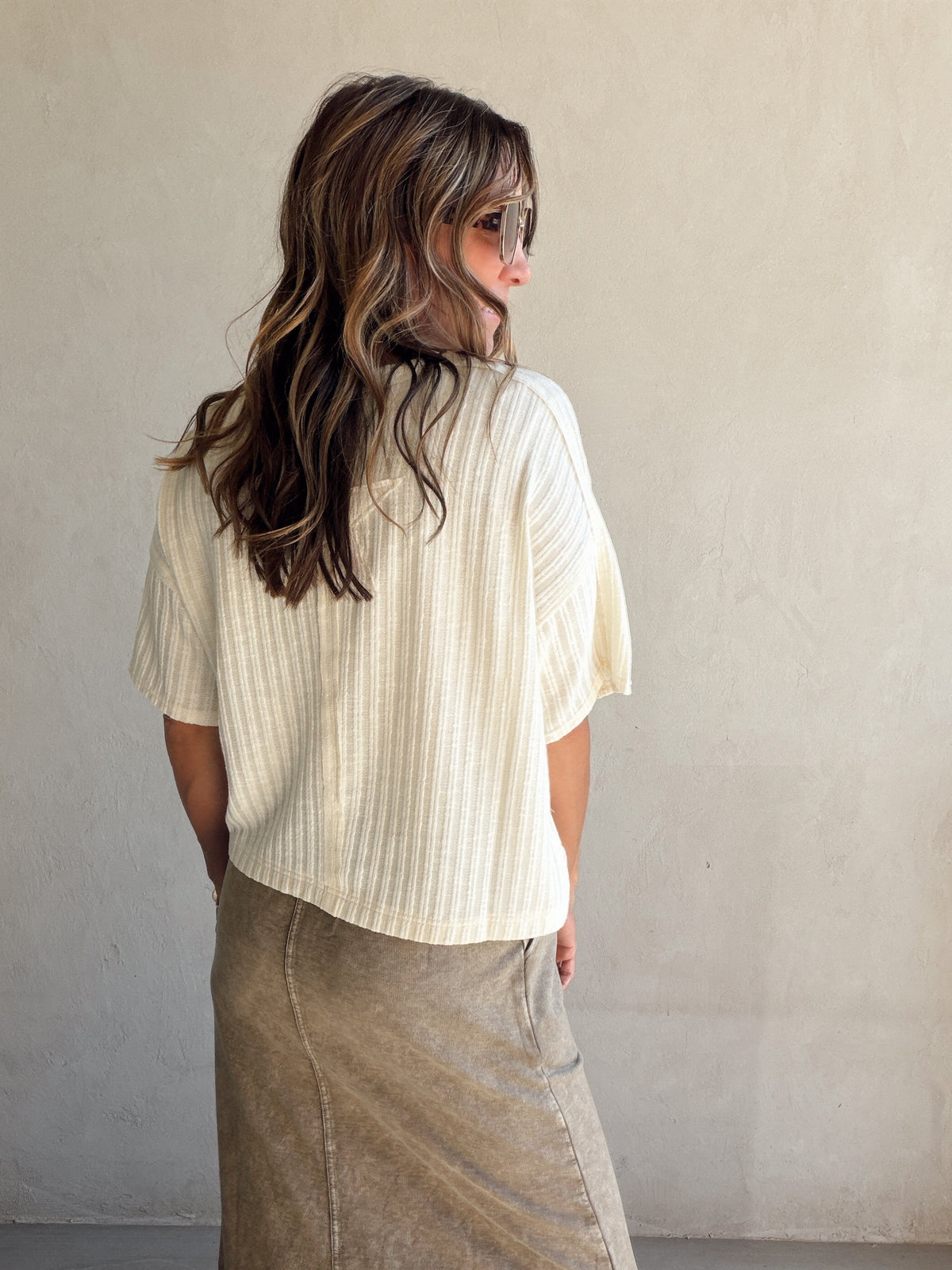 Evie Knit Top in Cream