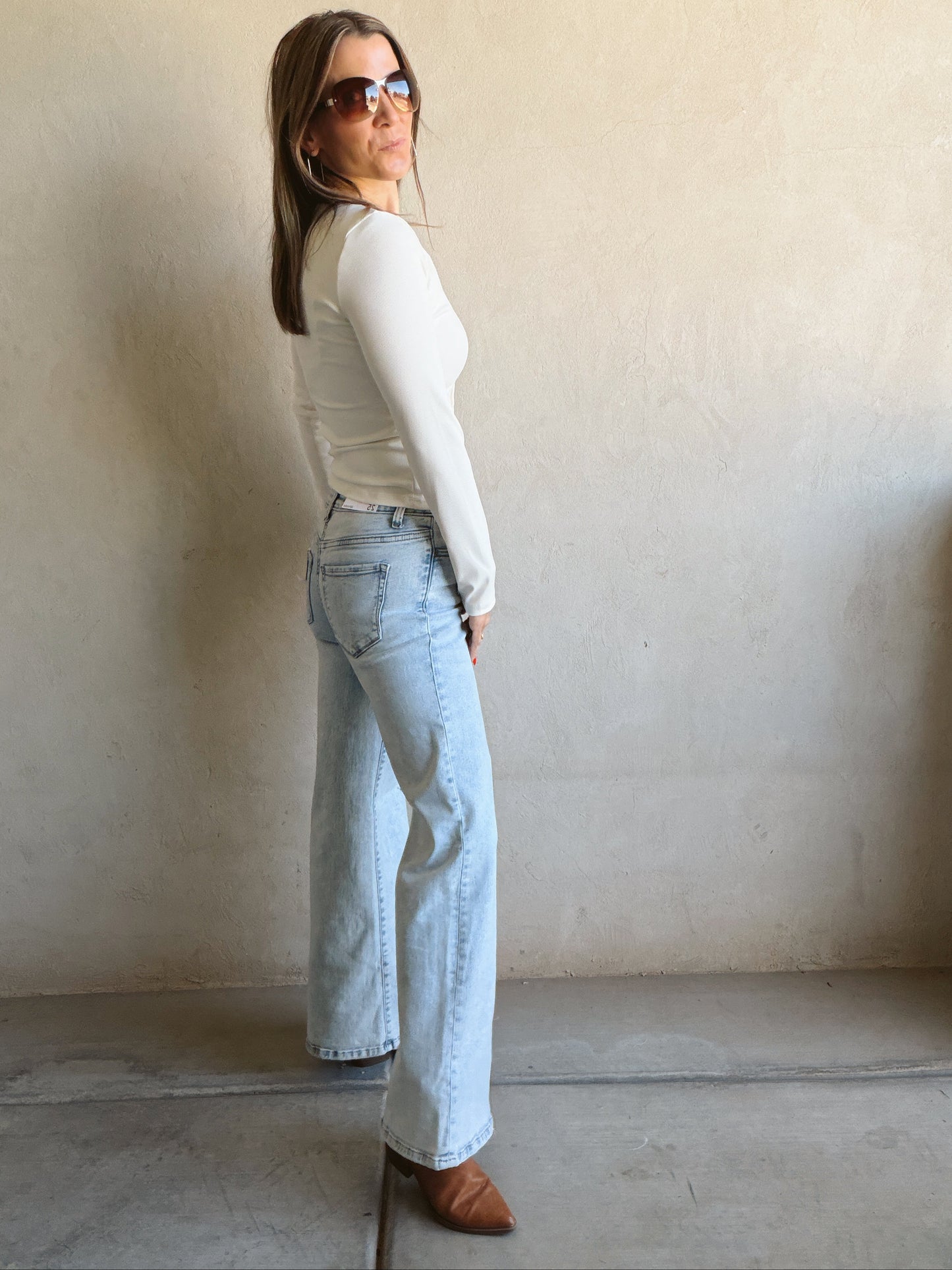 Harlem Stretch Straight Leg Acid Wash Jeans