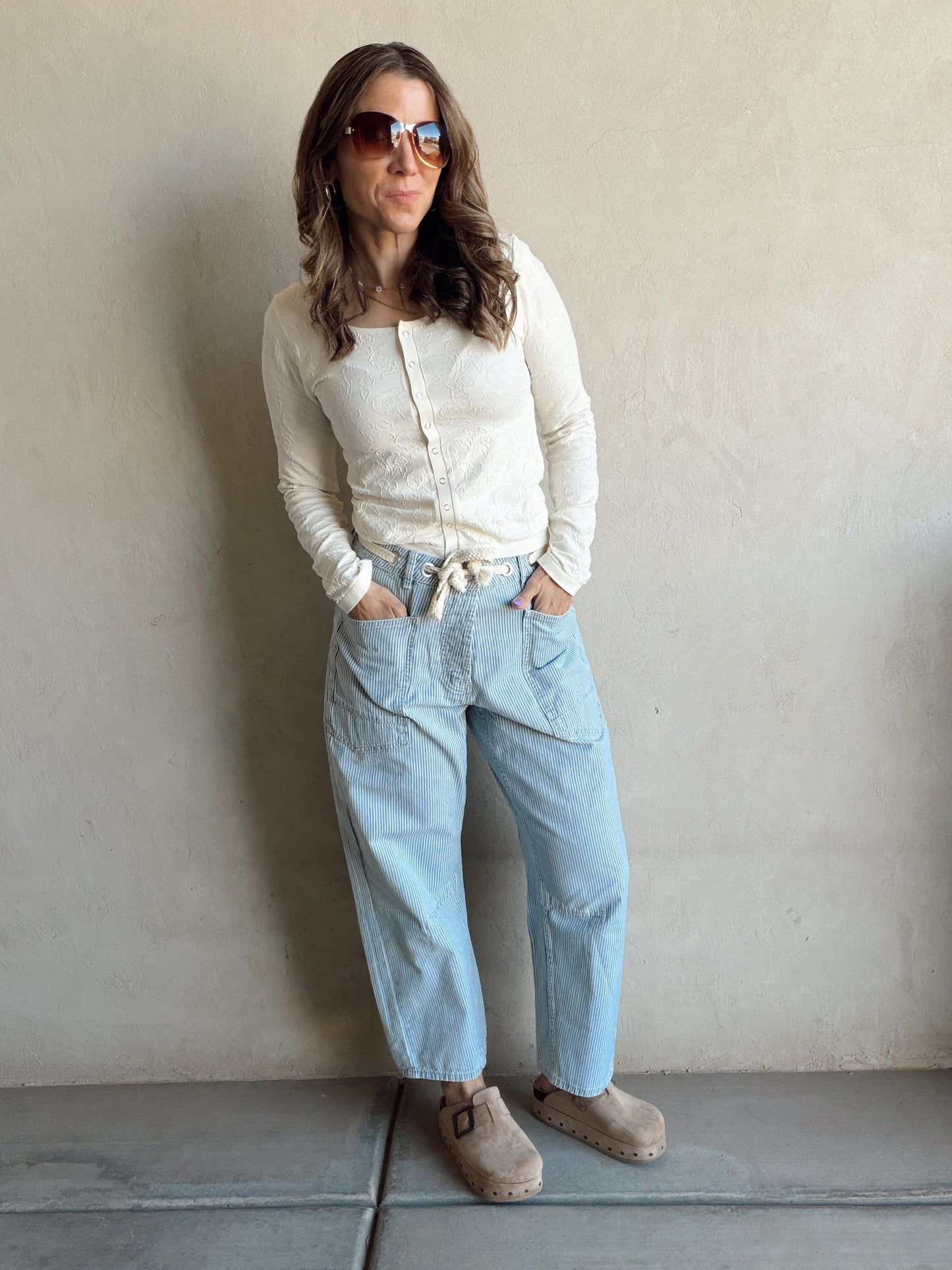 Georgia Striped Barrel Drawstring Pants