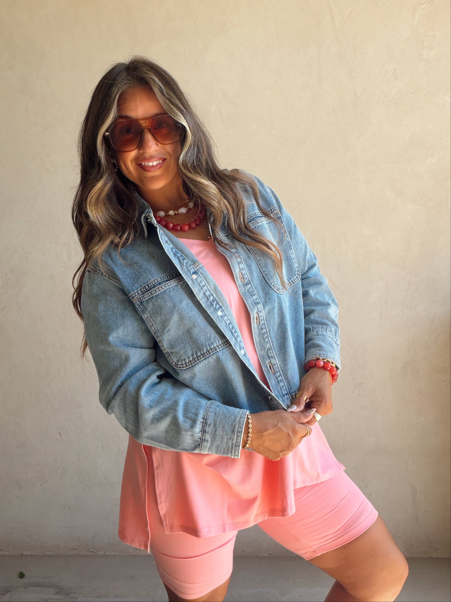 Bree Cropped Medium Wash Denim Jacket