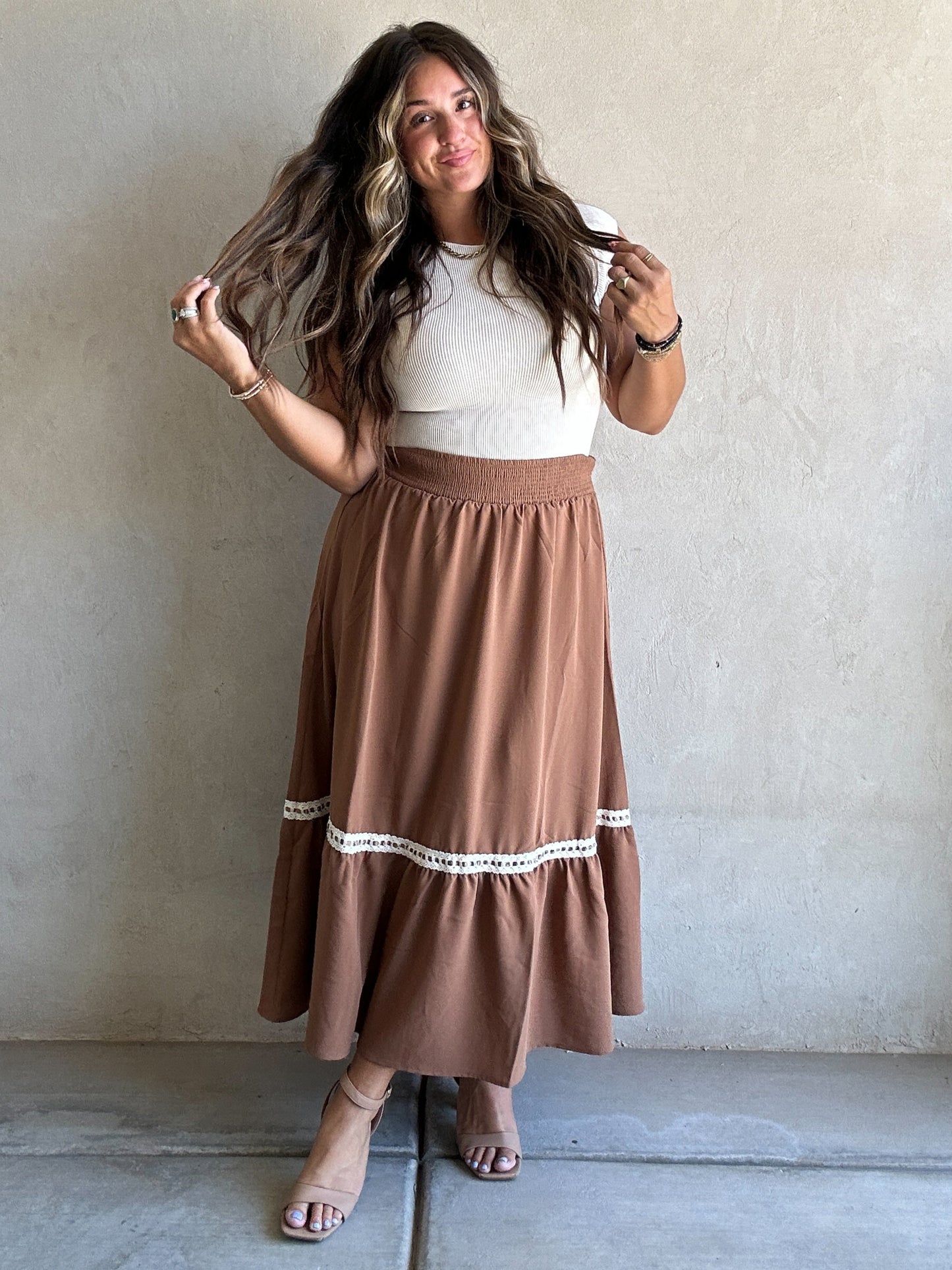 Erin Ribbed Top in Oatmeal