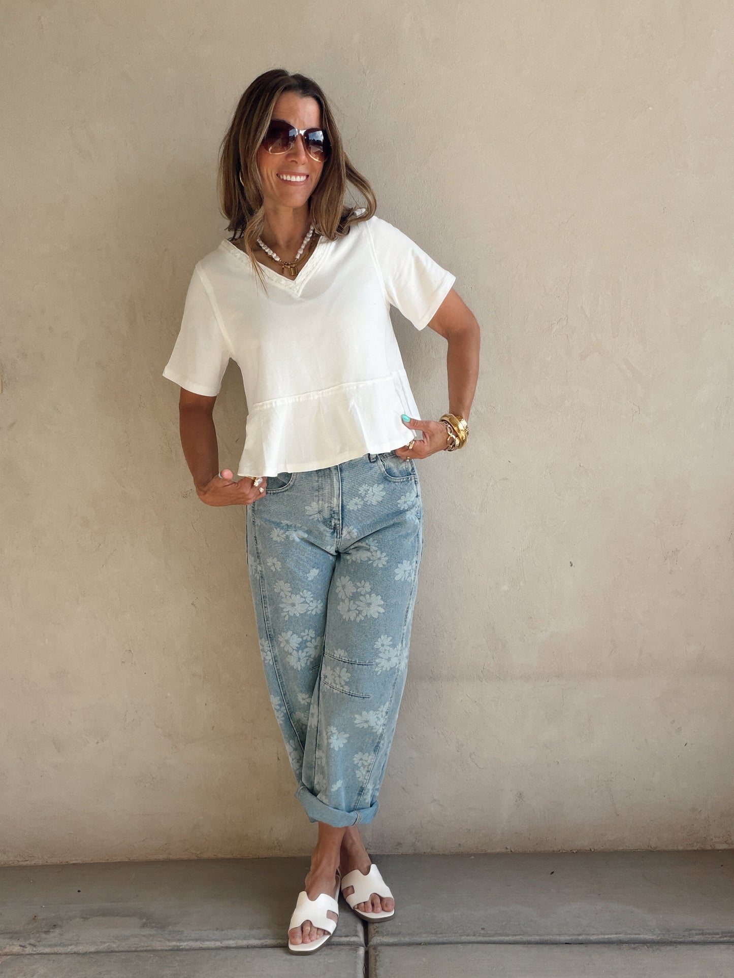 Wendy Tiered Top in White