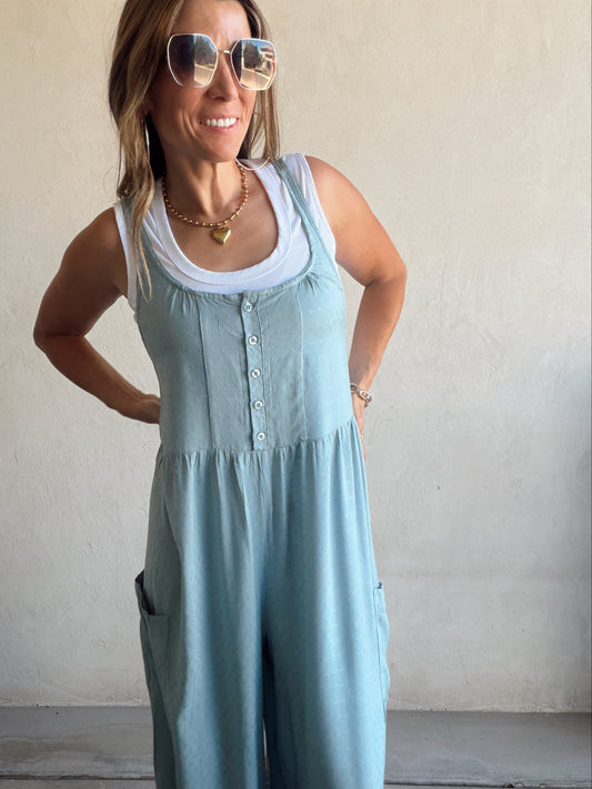Millie Romper in Light Blue