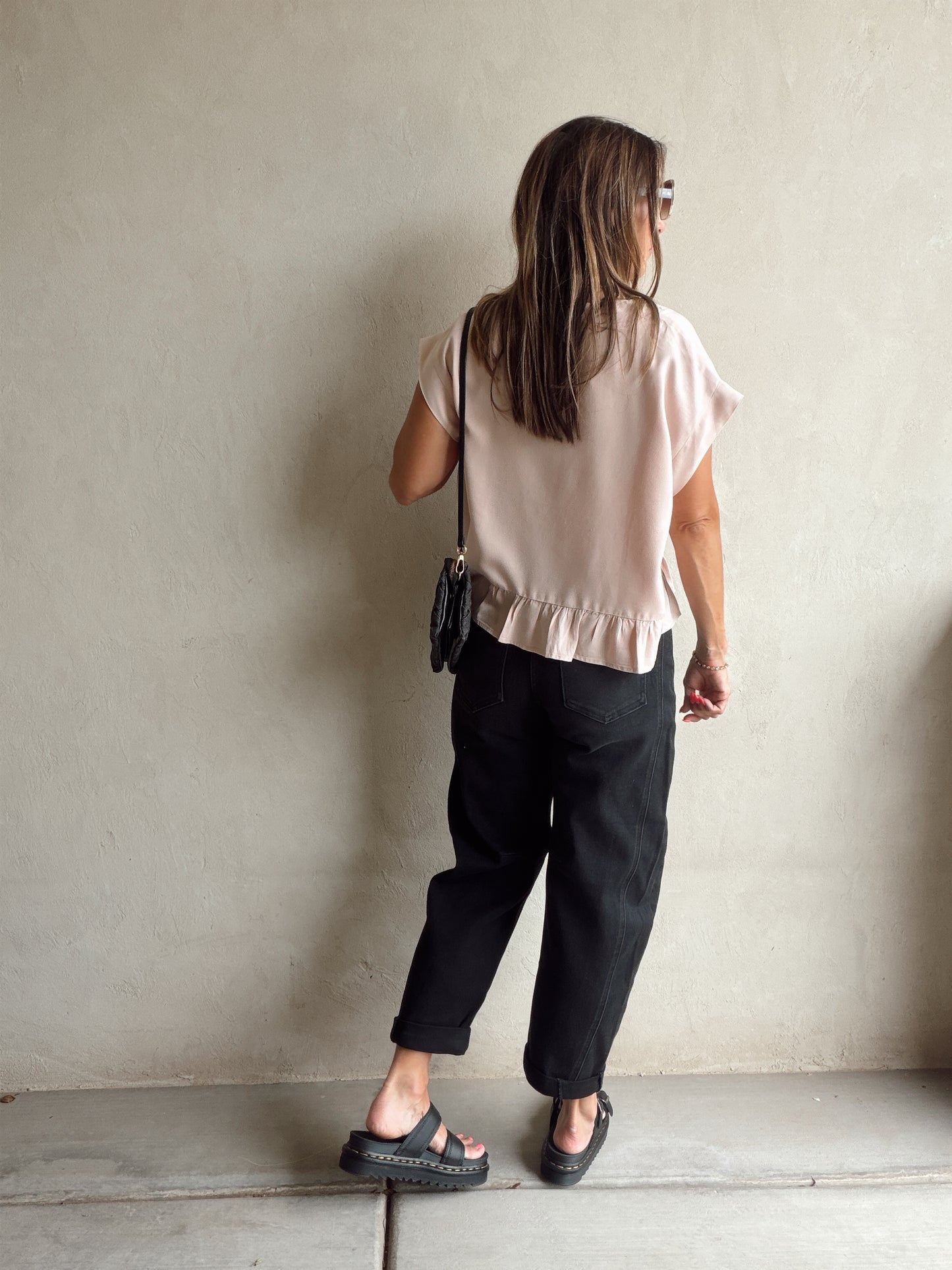 Denise Ruffle Top in Dusty Pink