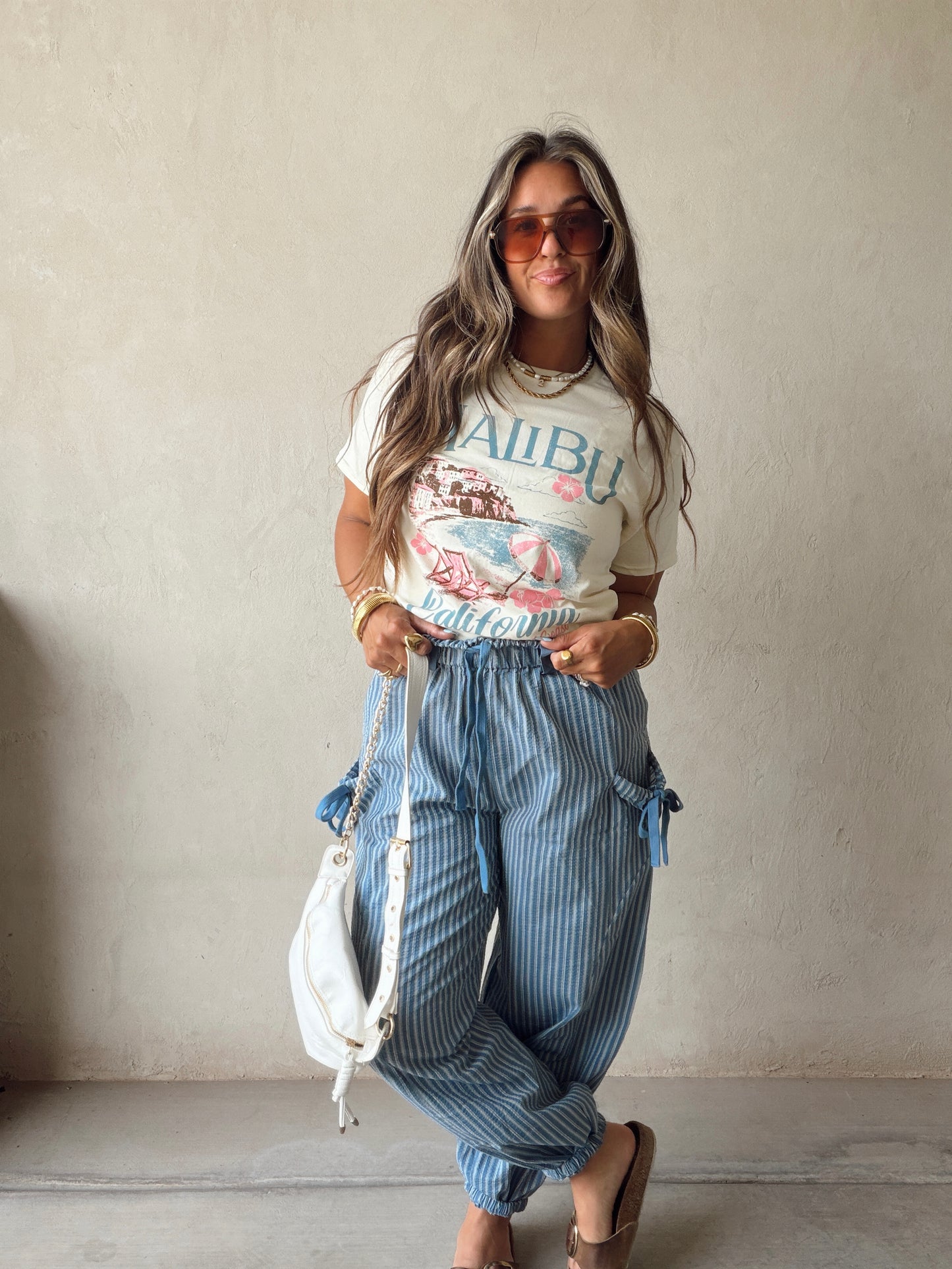 Anna Parachute Pants in Navy