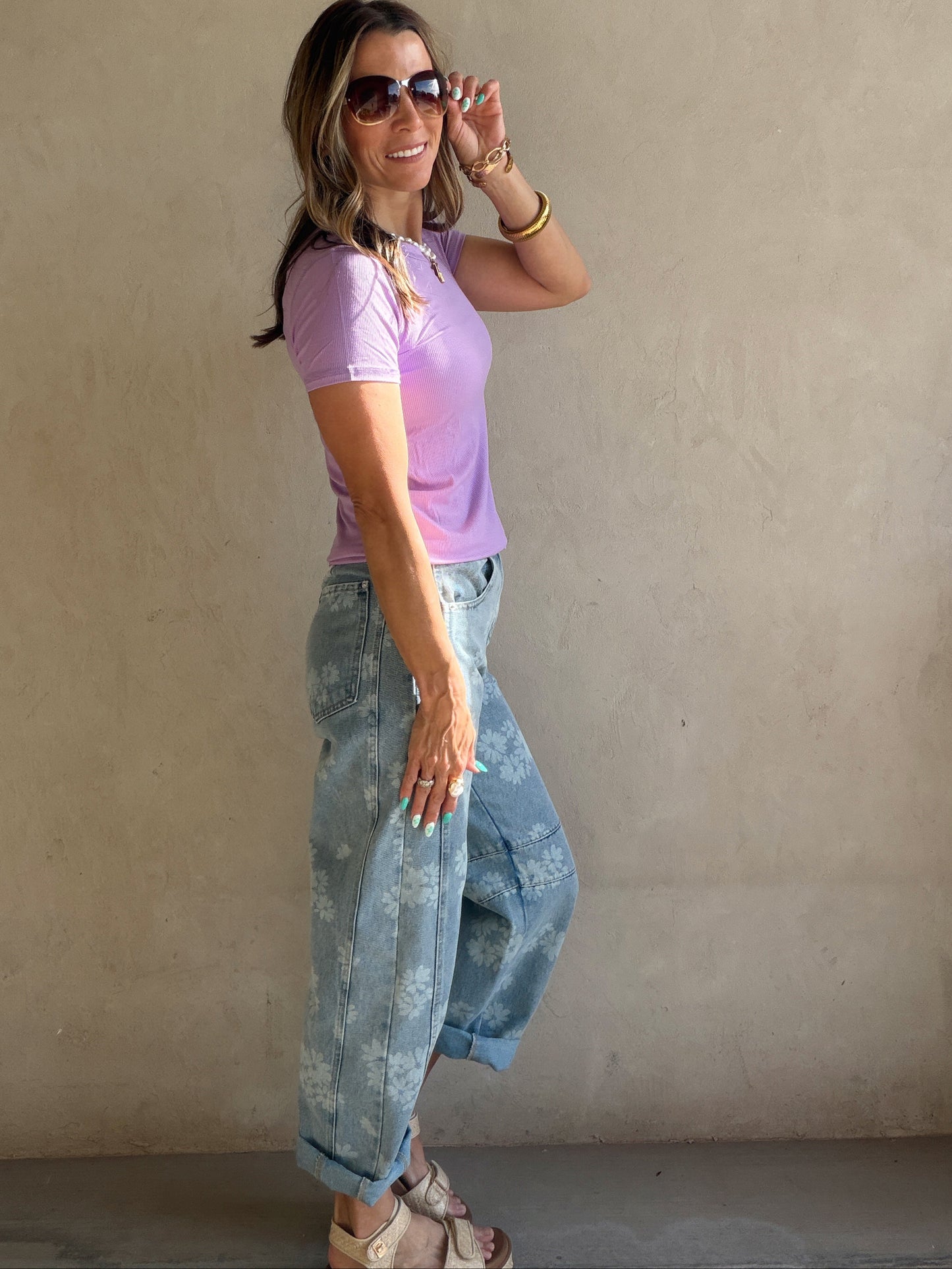 Sonny Ribbed Top in Purple