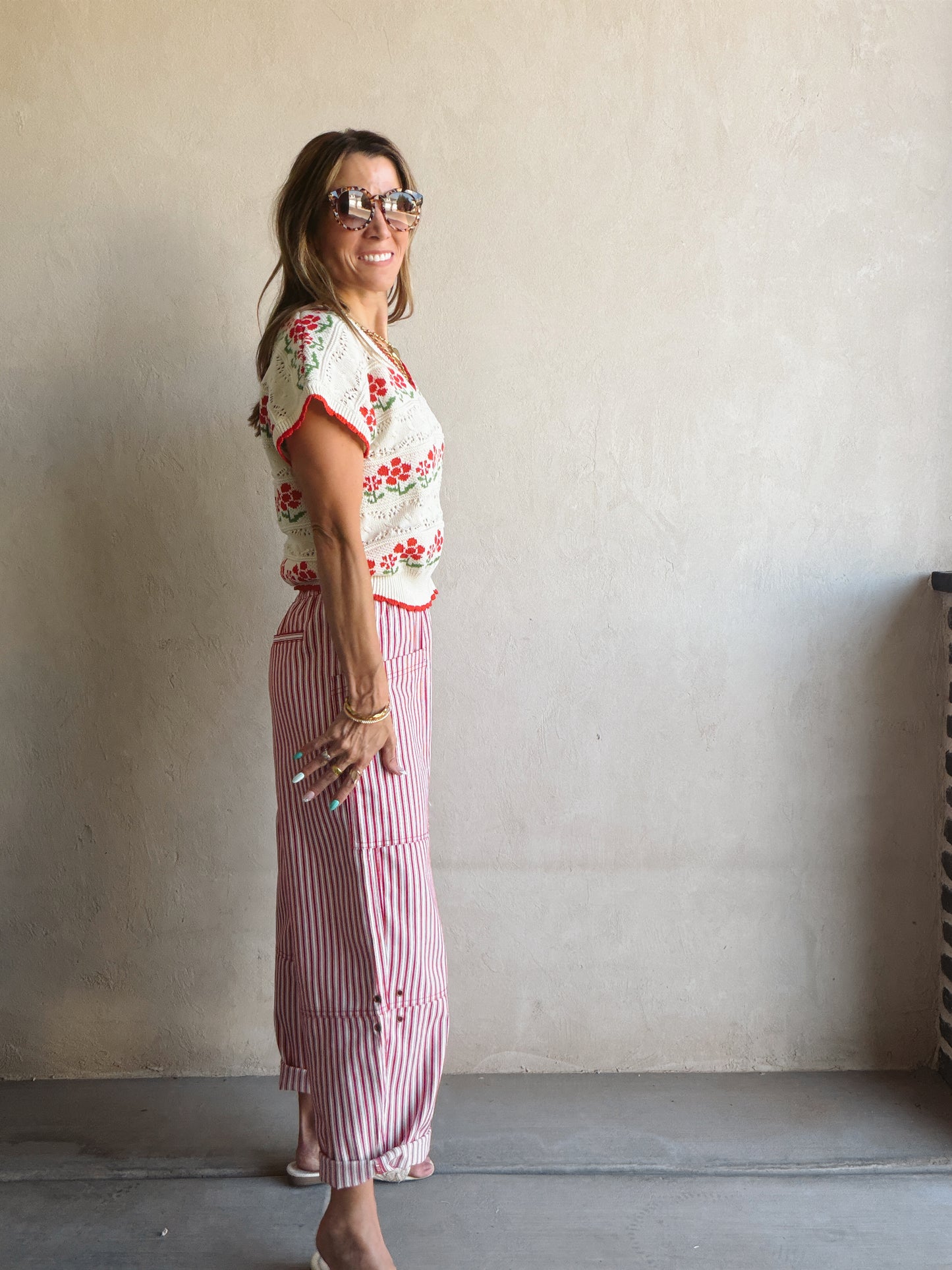 Kendall Floral Top in Cream Floral