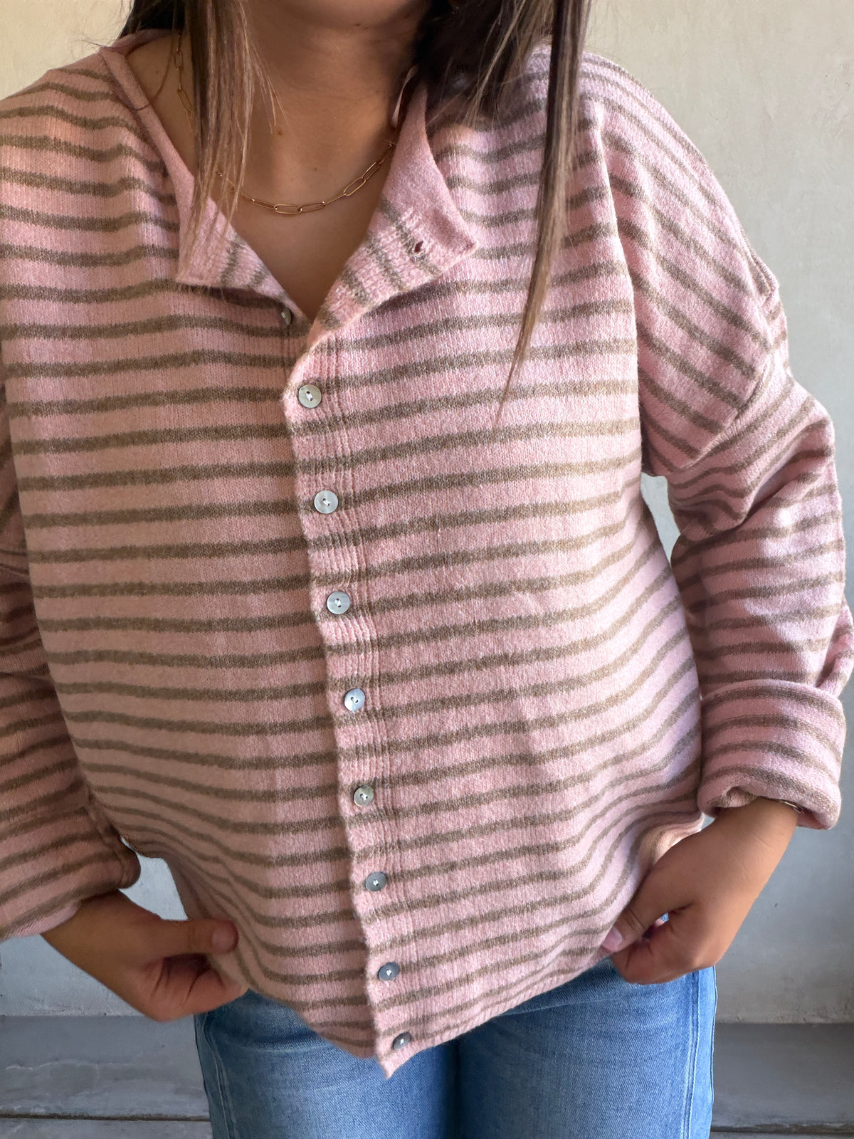 Bridget Cardigan in Dusty Pink