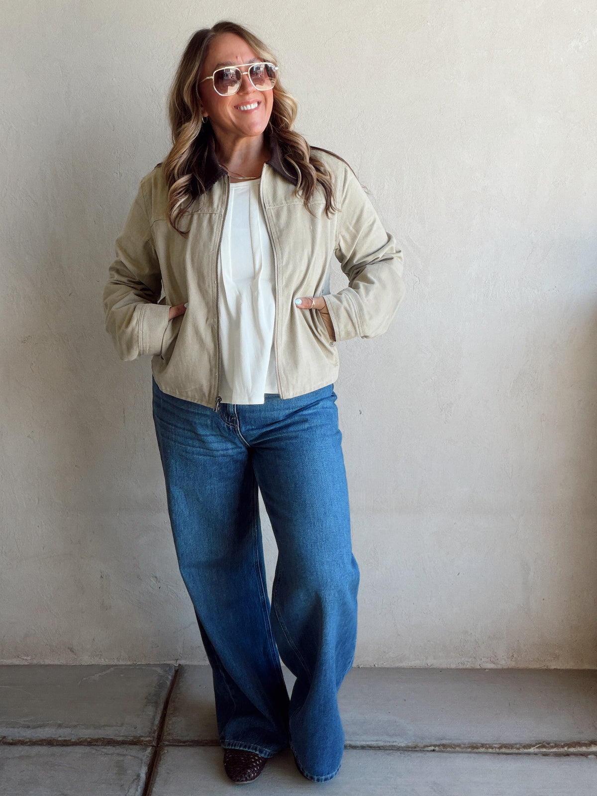 Emma Barn Cropped Jacket in Khaki