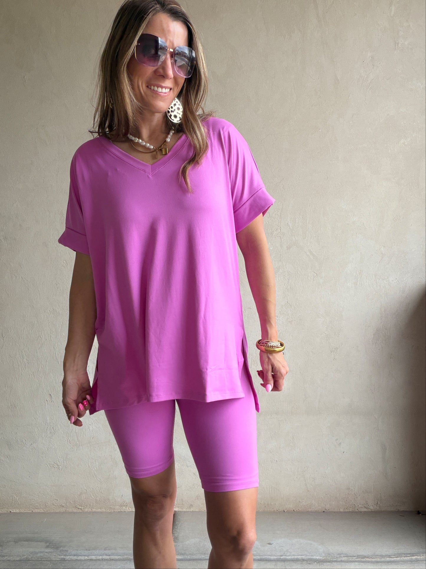 Jillian Heavenly Biker Set in Pink