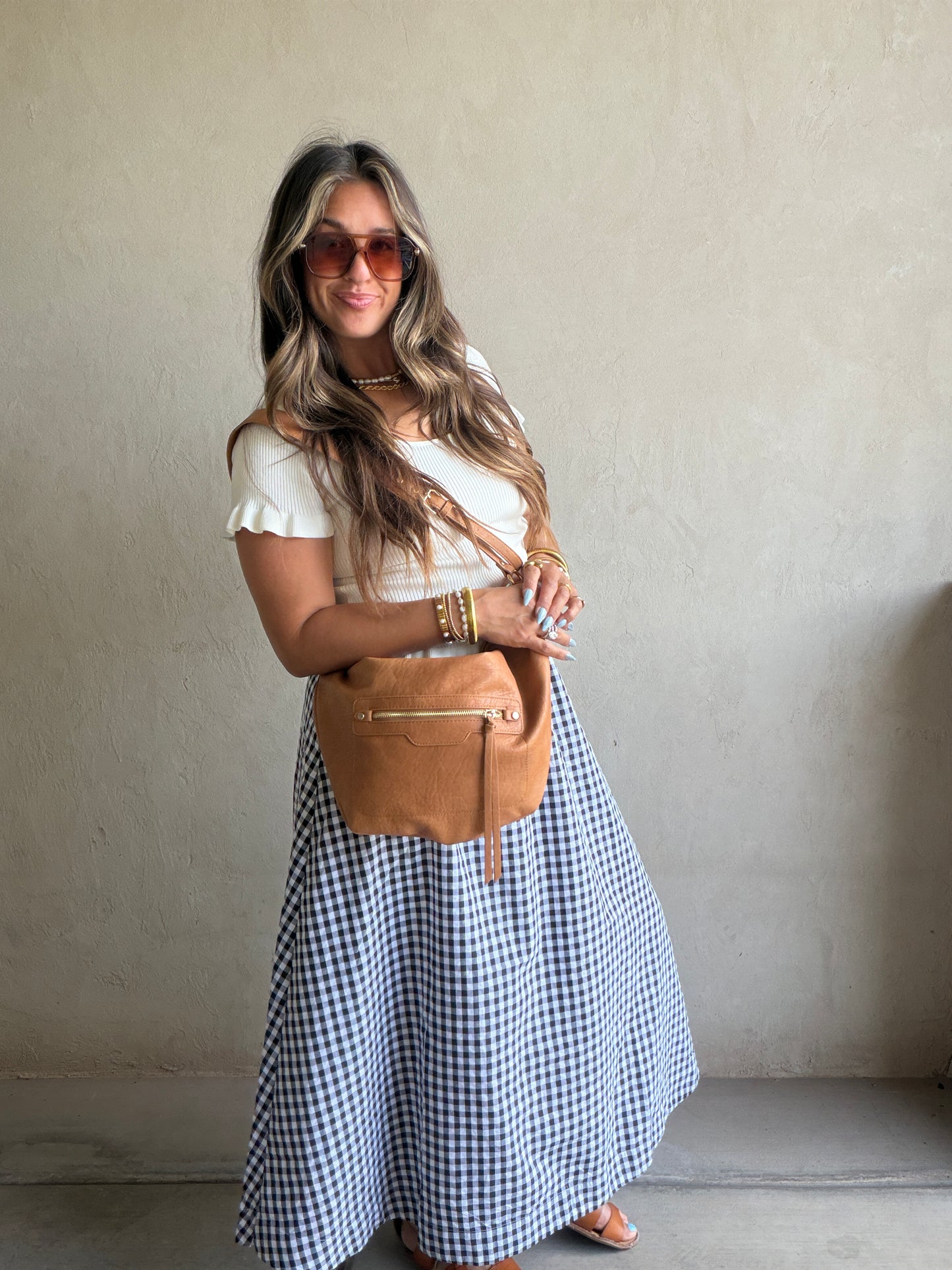 Gingham Skirt in Black & White
