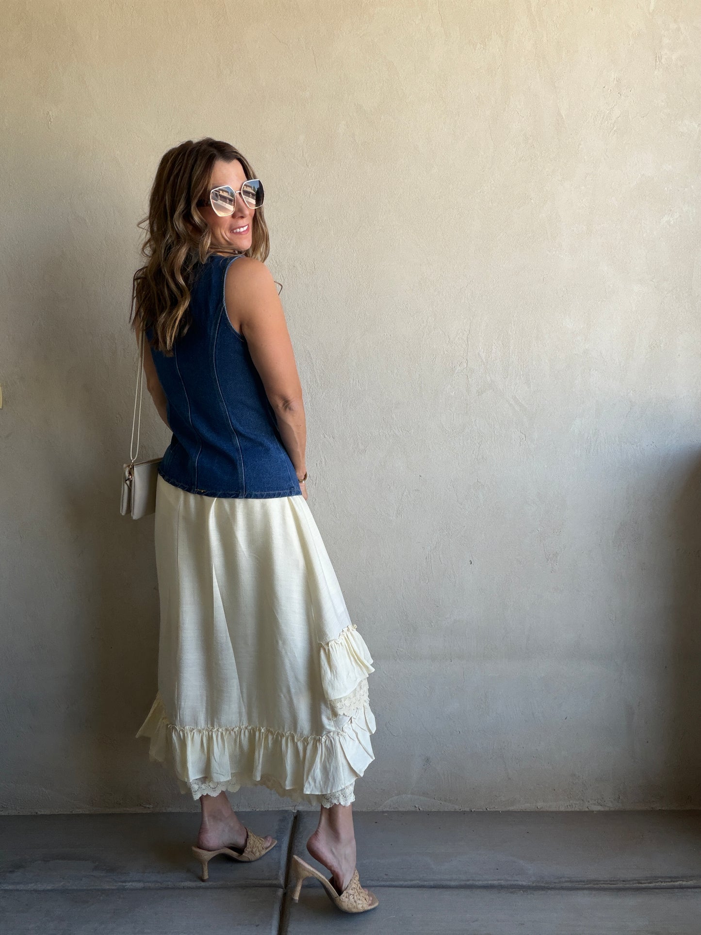 Nat Vest in Dark Denim