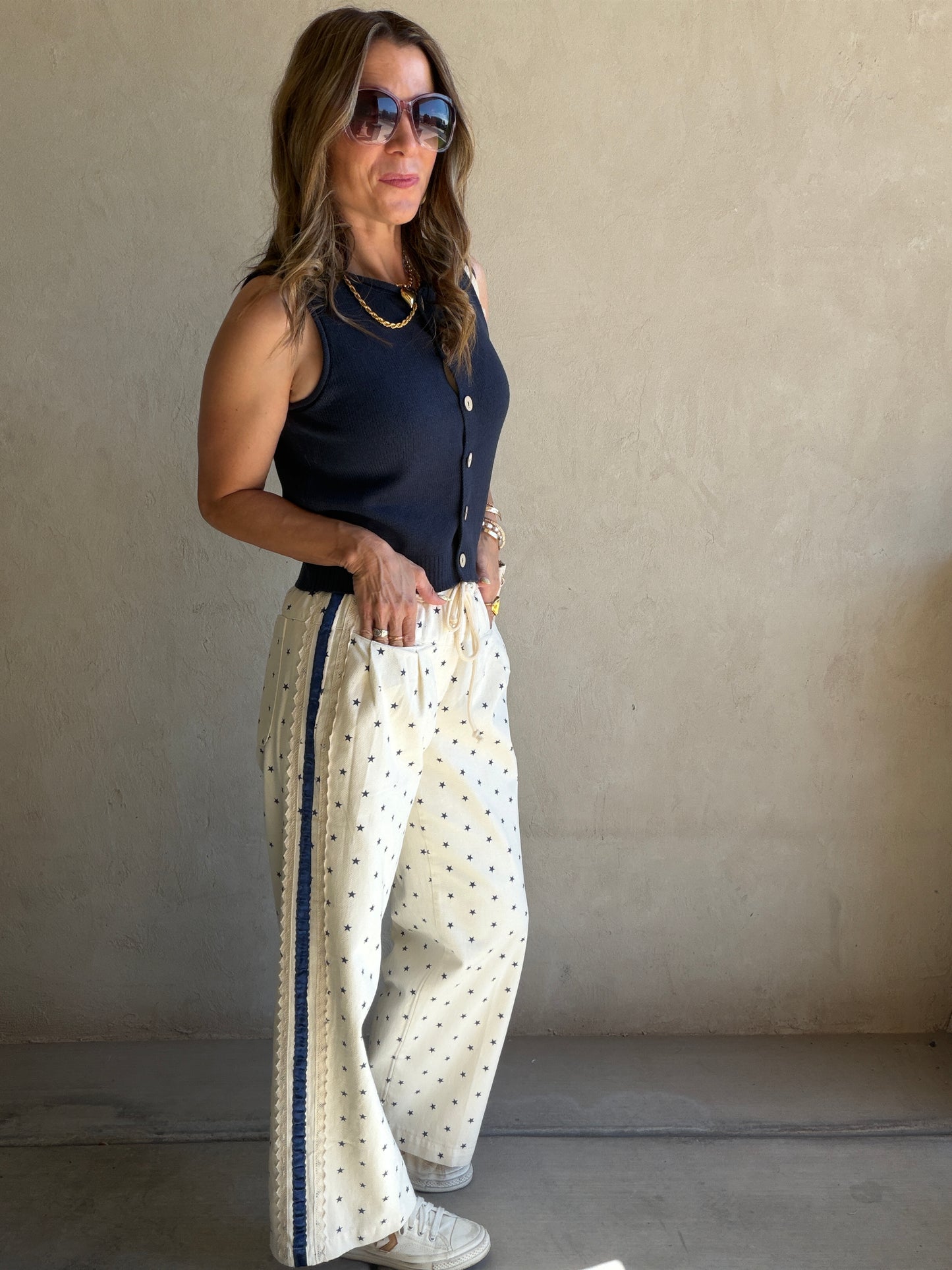 Alana Star Pants in Cream