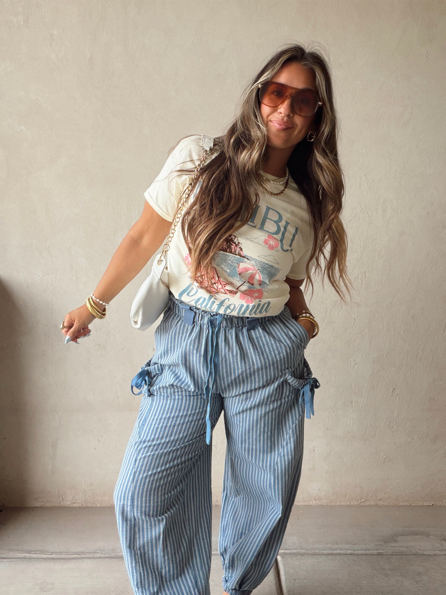 Anna Parachute Pants in Navy