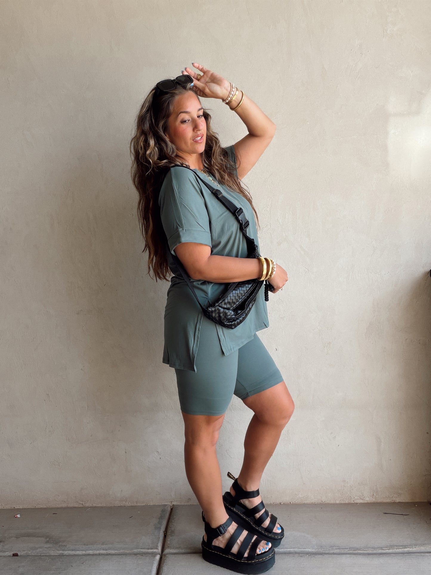 Jillian Heavenly Biker Set in Jade