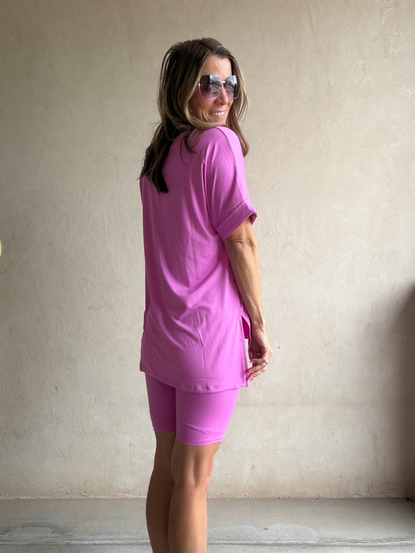 Jillian Heavenly Biker Set in Pink