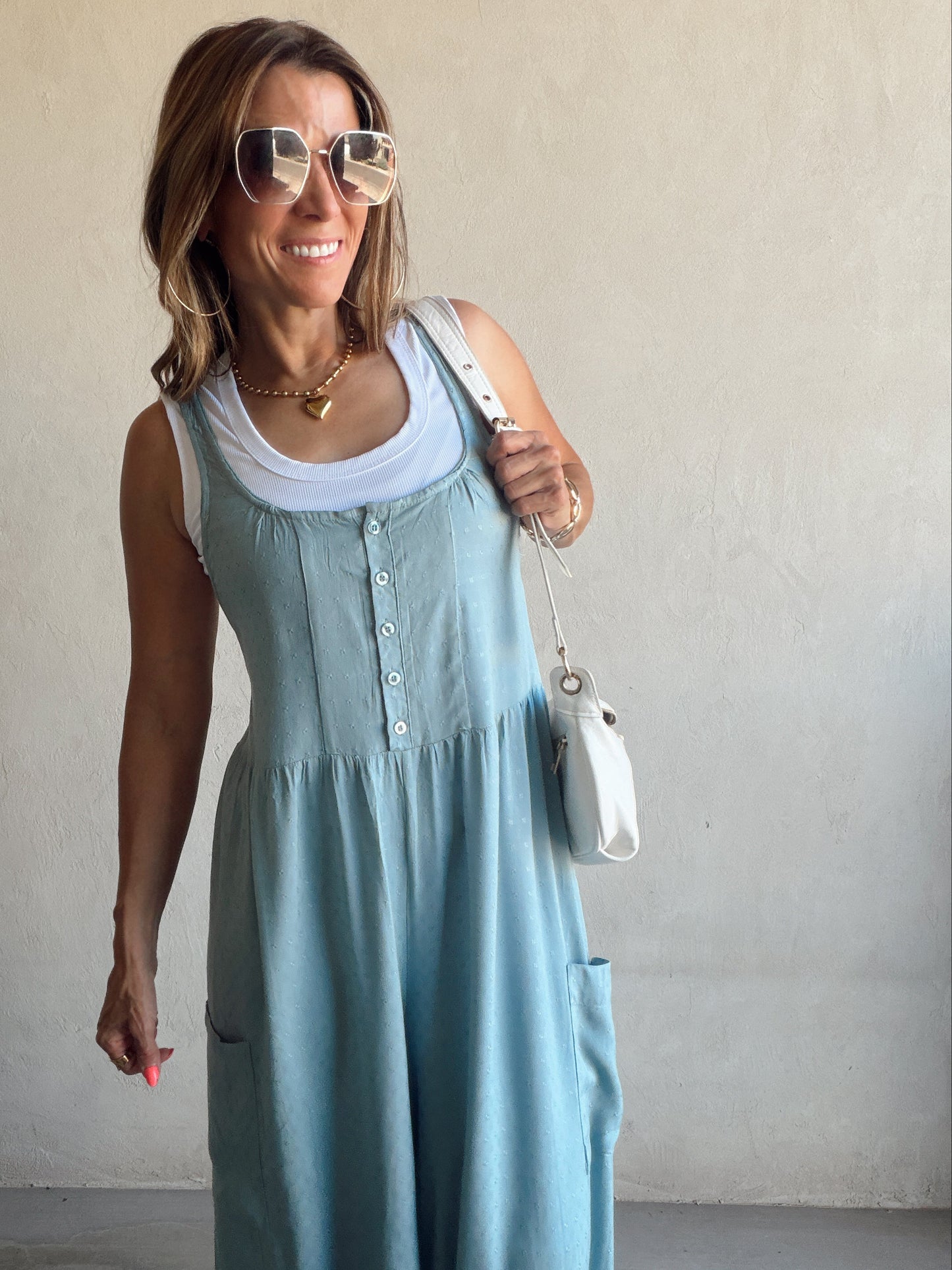 Millie Romper in Light Blue