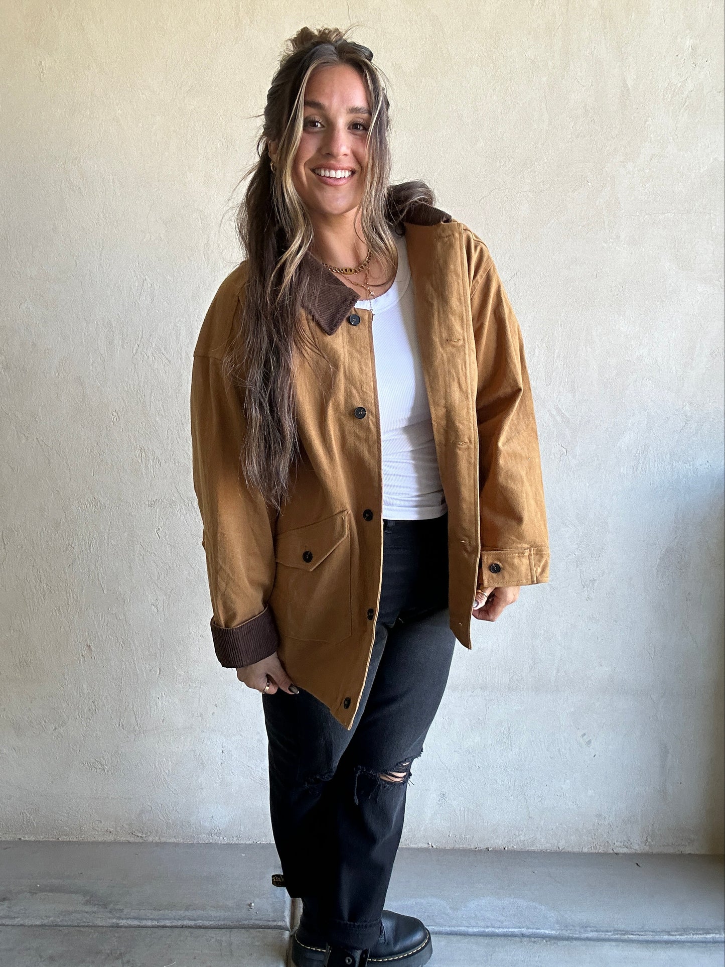 Barn Jacket in Dark Camel
