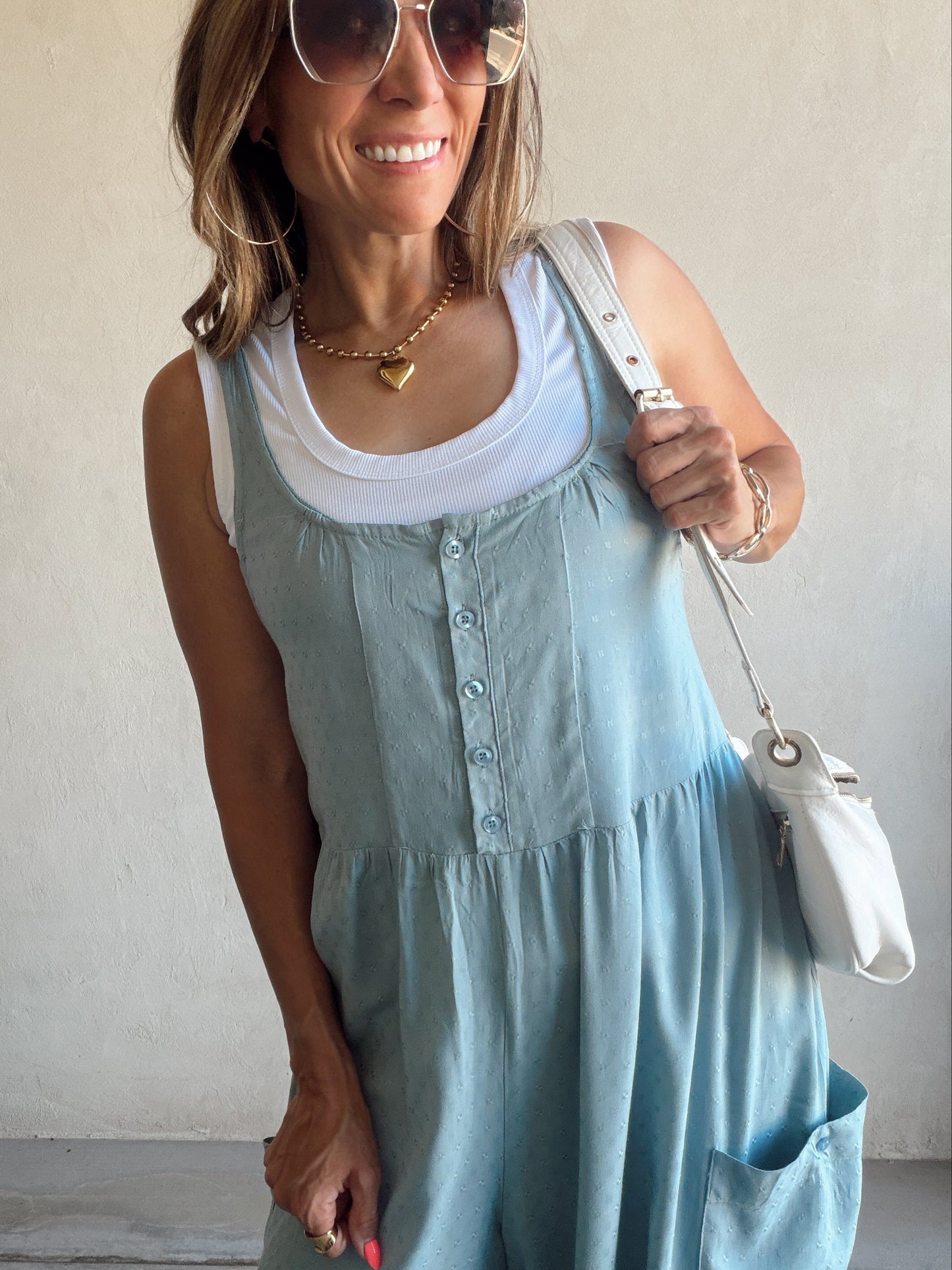 Millie Romper in Light Blue