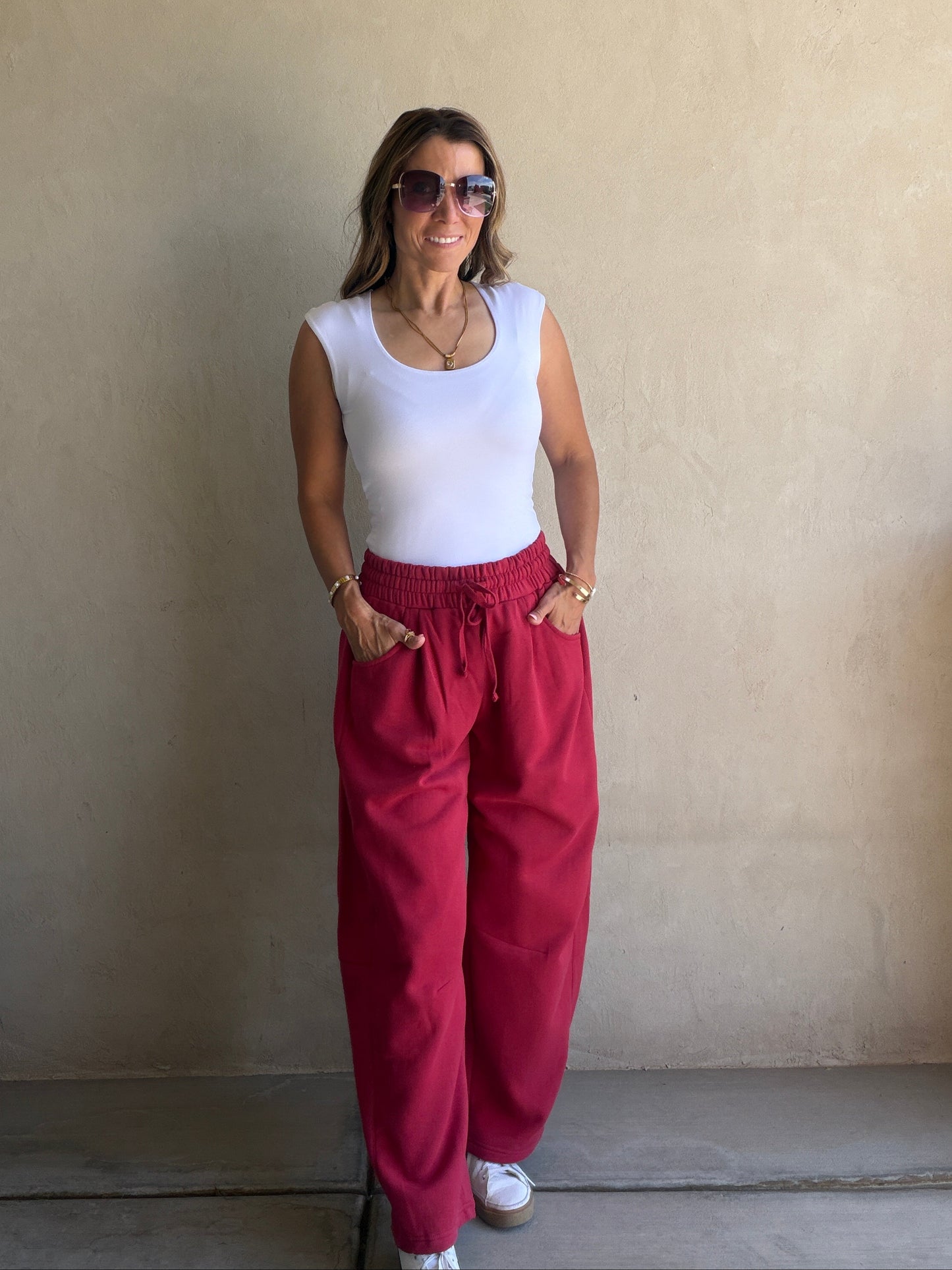 Barrel Sweatpants in Crimson