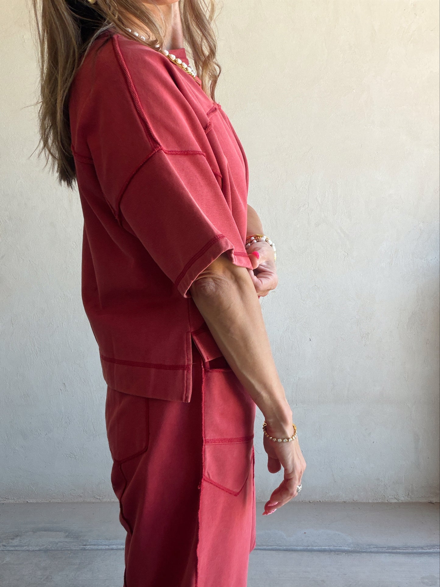 Clara Set in Mineral Washed Crimson Red